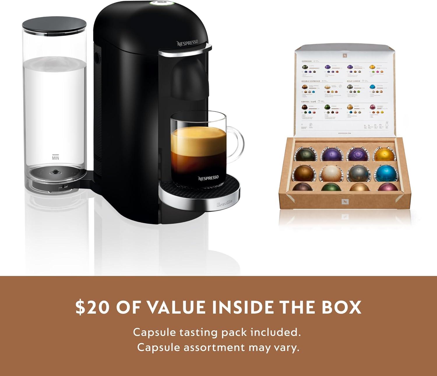 imageBreville Nespresso VertuoPlus Coffee and Espresso Machine by BrevilleGreyBlack