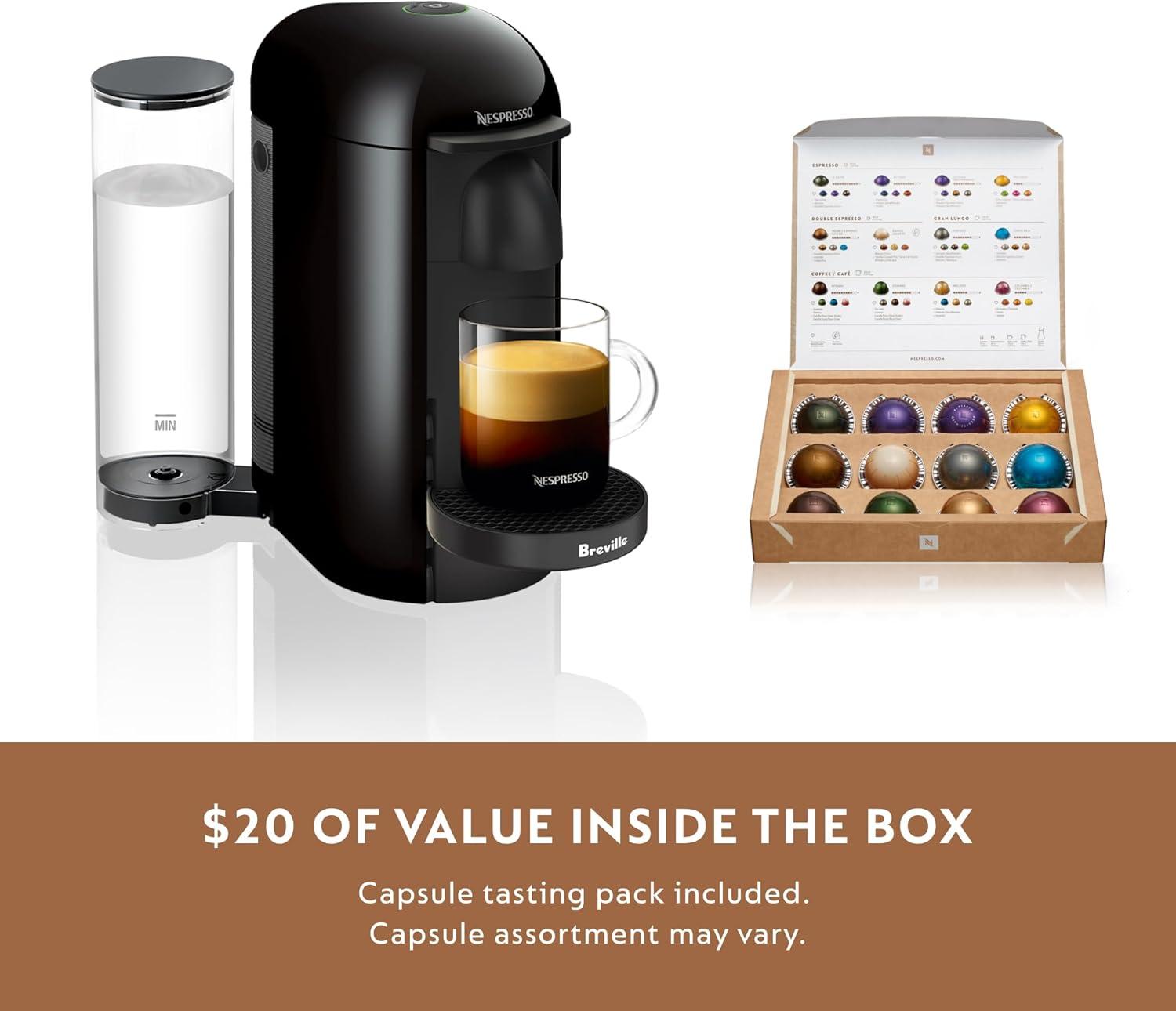 imageBreville Nespresso VertuoPlus Coffee and Espresso Machine by BrevilleGreyInk Black