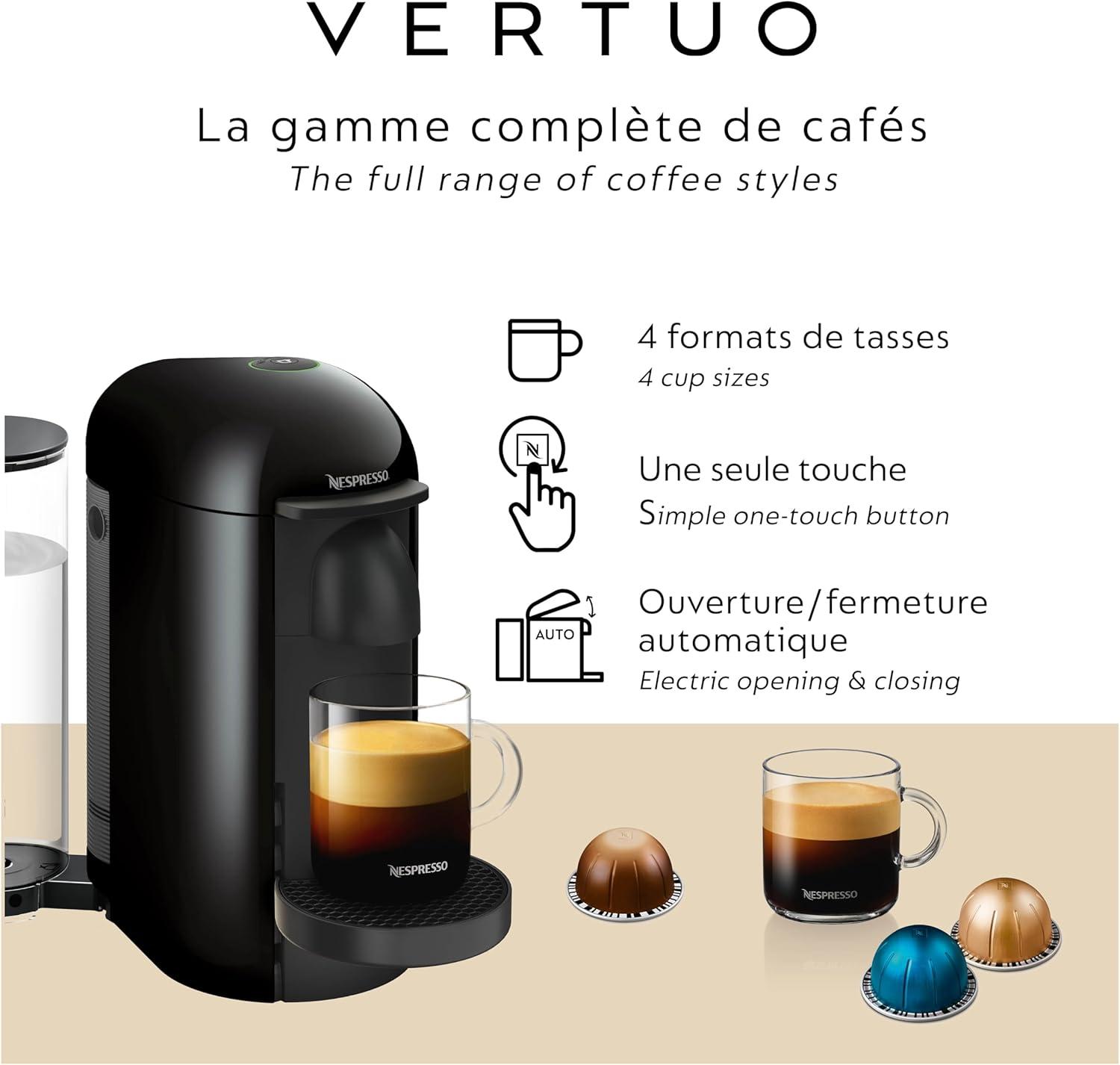 imageBreville Nespresso VertuoPlus Coffee and Espresso Machine by BrevilleGreyInk Black