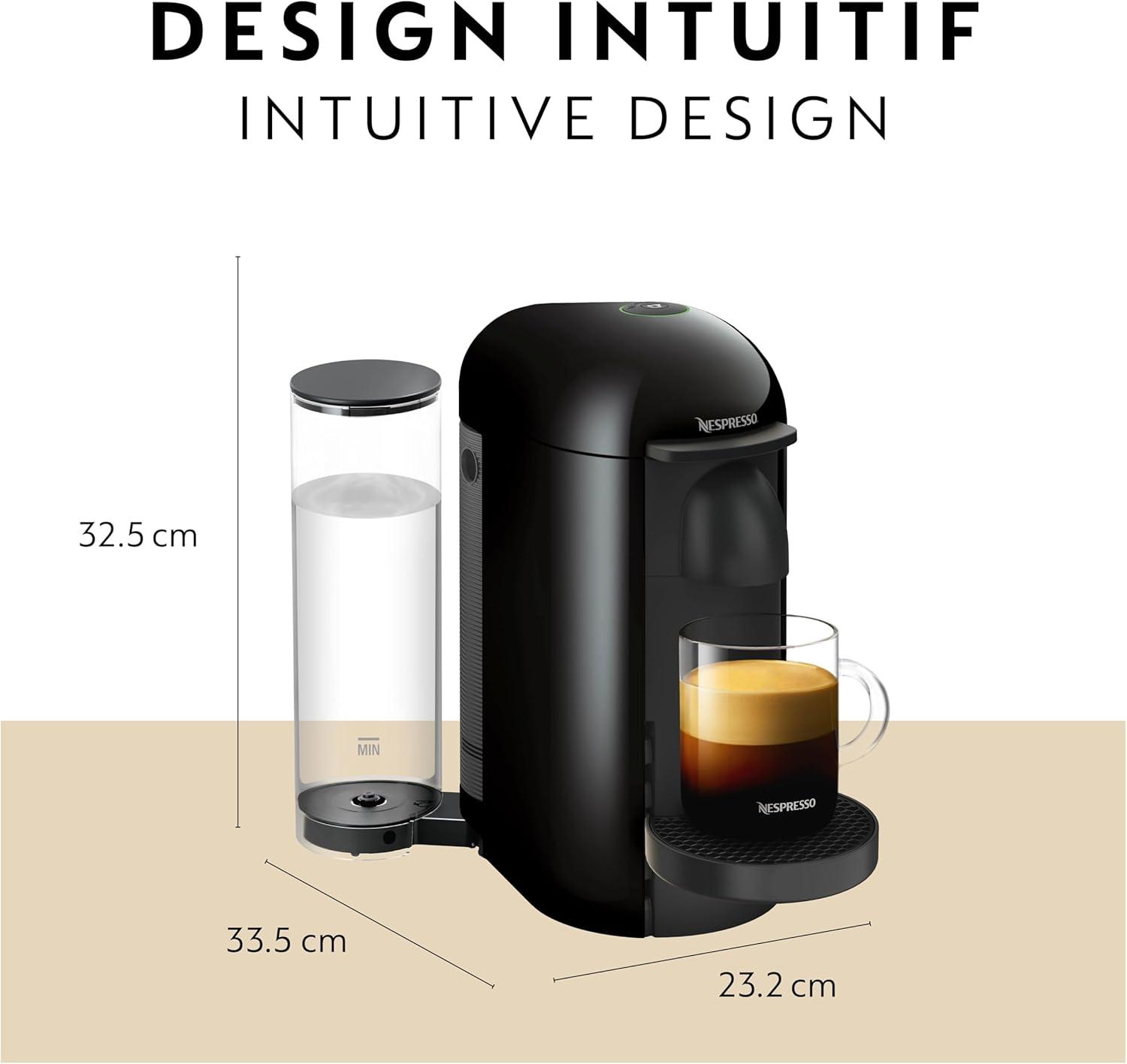 imageBreville Nespresso VertuoPlus Coffee and Espresso Machine by BrevilleGreyInk Black