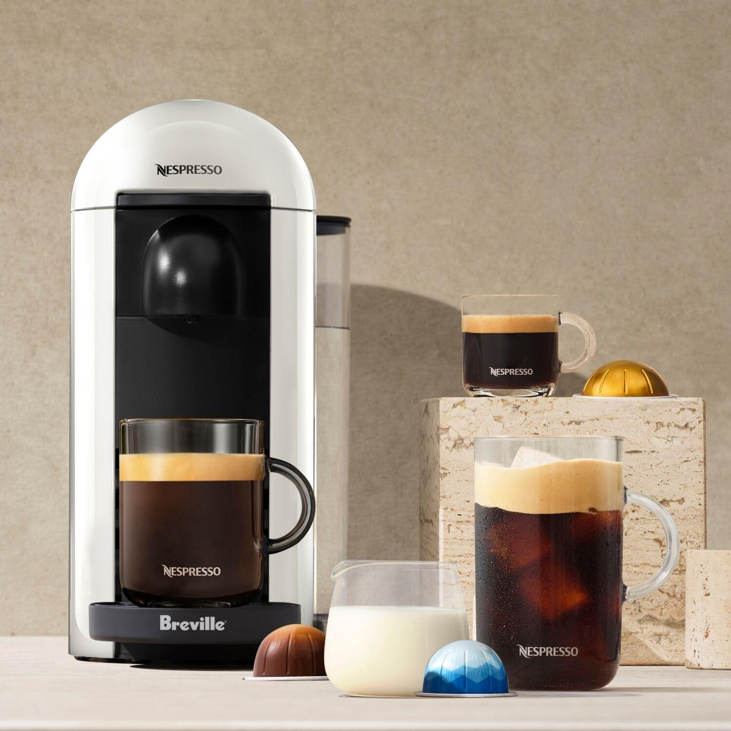 imageBreville Nespresso VertuoPlus Coffee and Espresso Machine with Aeroccino White