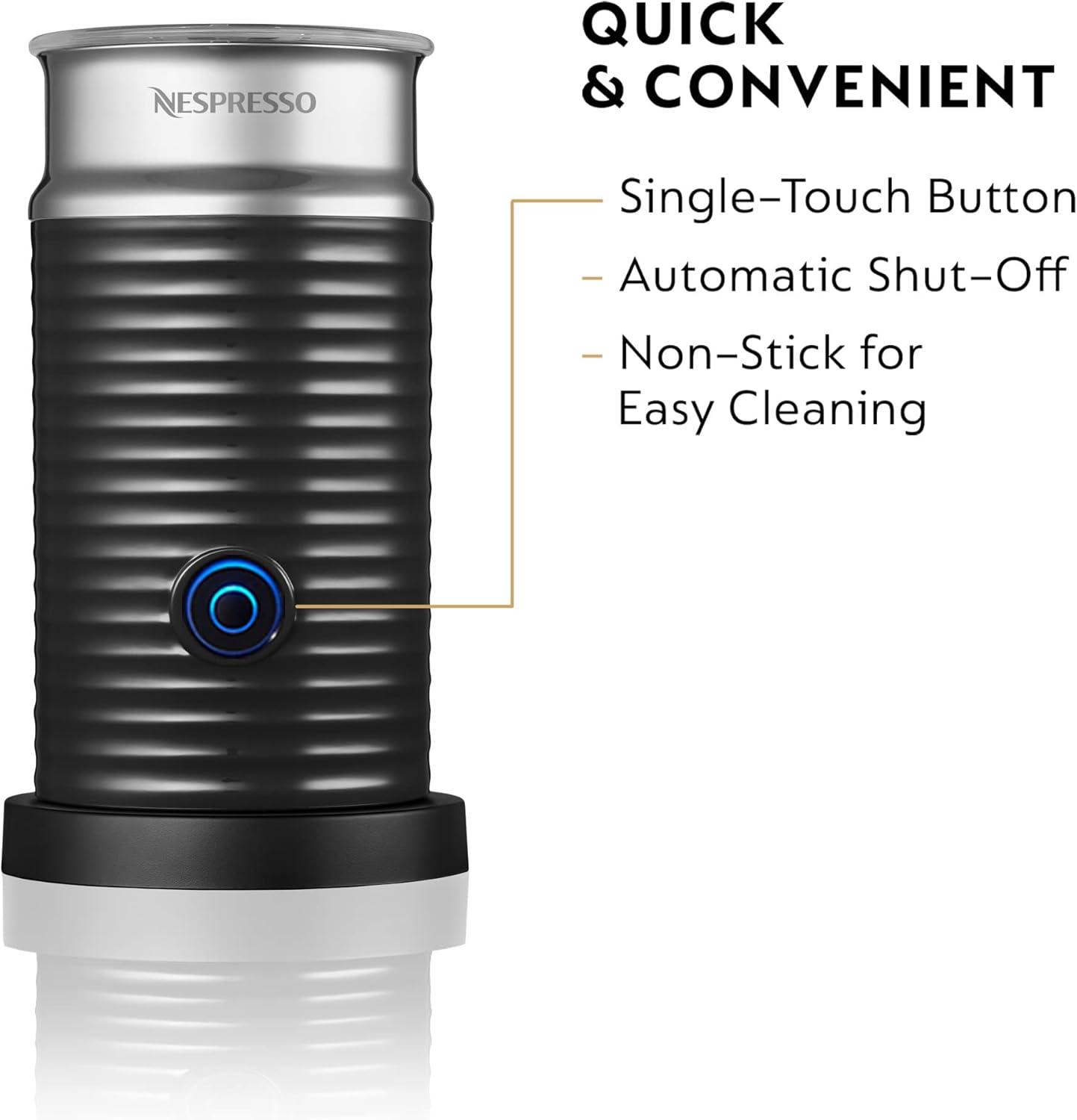 imageNespresso Aeroccino 3 Milk Frother Black SteelBlack