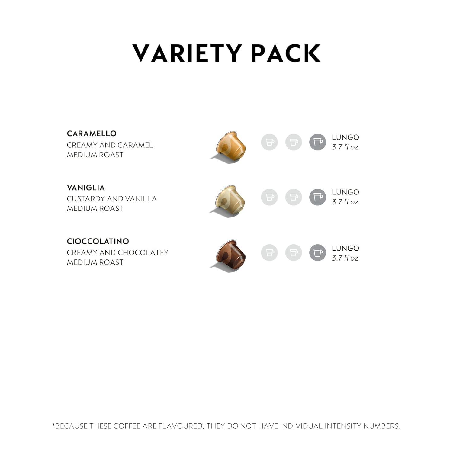 imageNespresso Capsules Original Line Barista Flavored Pack Medium Roast Espresso Coffee 30 Count Espresso Coffee PodsBarista Flavor Variety Pack