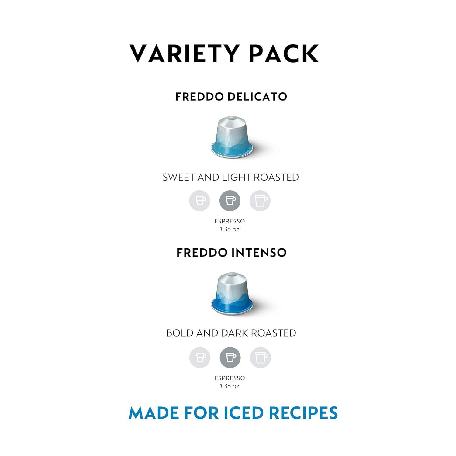 imageNespresso Capsules Original Line Freddo Delicato 50Count Espresso Coffee PodsFreddo Delicato  Freddo Intenso Variety Pack