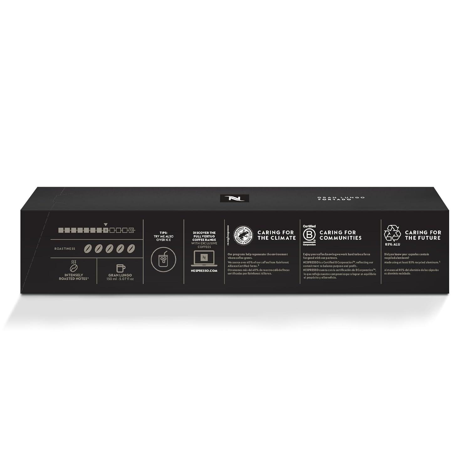 imageNespresso Capsules Vertuo Arondio Gran Lungo Americano Medium Roast Coffee 30 Count Coffee Pods Brews 50ozFortado Gran Lungo