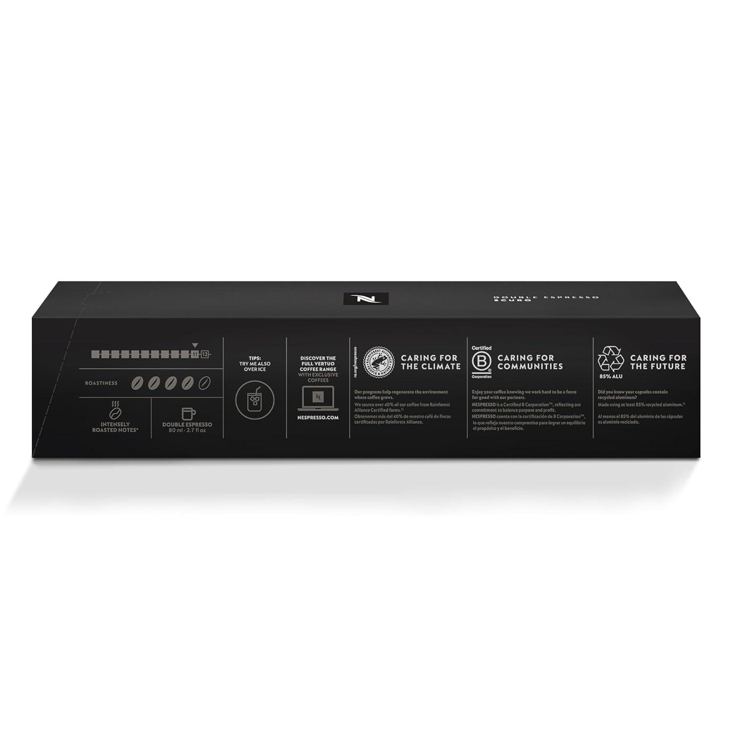 imageNespresso Capsules Vertuo Double Espresso Chiaro Medium Roast Espresso Coffee 30Count Coffee Pods Brews 27ozScuro