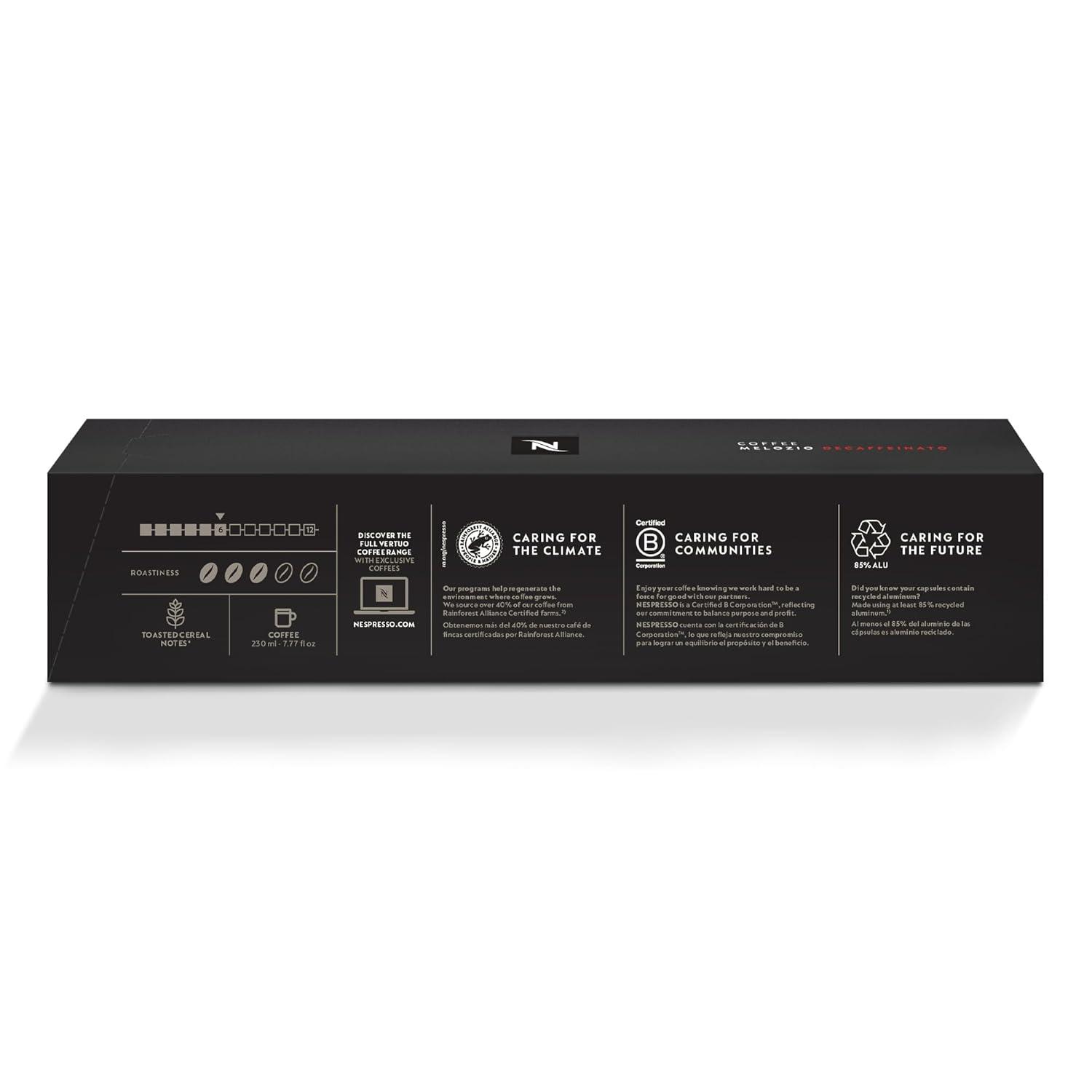 imageNespresso Capsules Vertuo Fortado Decaffeinato Gran Lungo 30Count Coffee Pods Brews 50 ozUnflavored