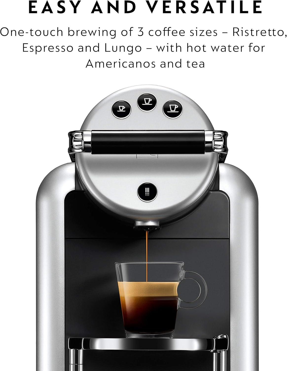 imageNespresso Professional Coffee Maker Starter Bundle Zenius Professional Coffee Machine Presentation Box CapsulesSilver