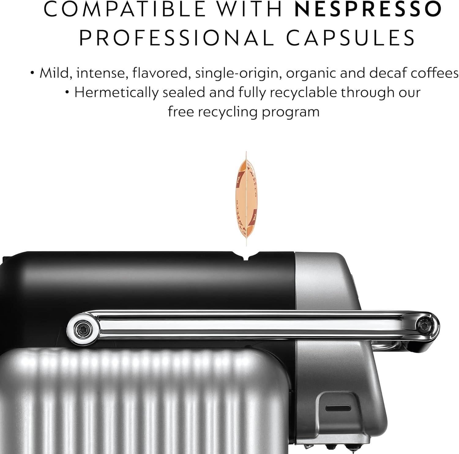 imageNespresso Professional Coffee Maker Starter Bundle Zenius Professional Coffee Machine Presentation Box CapsulesSilver