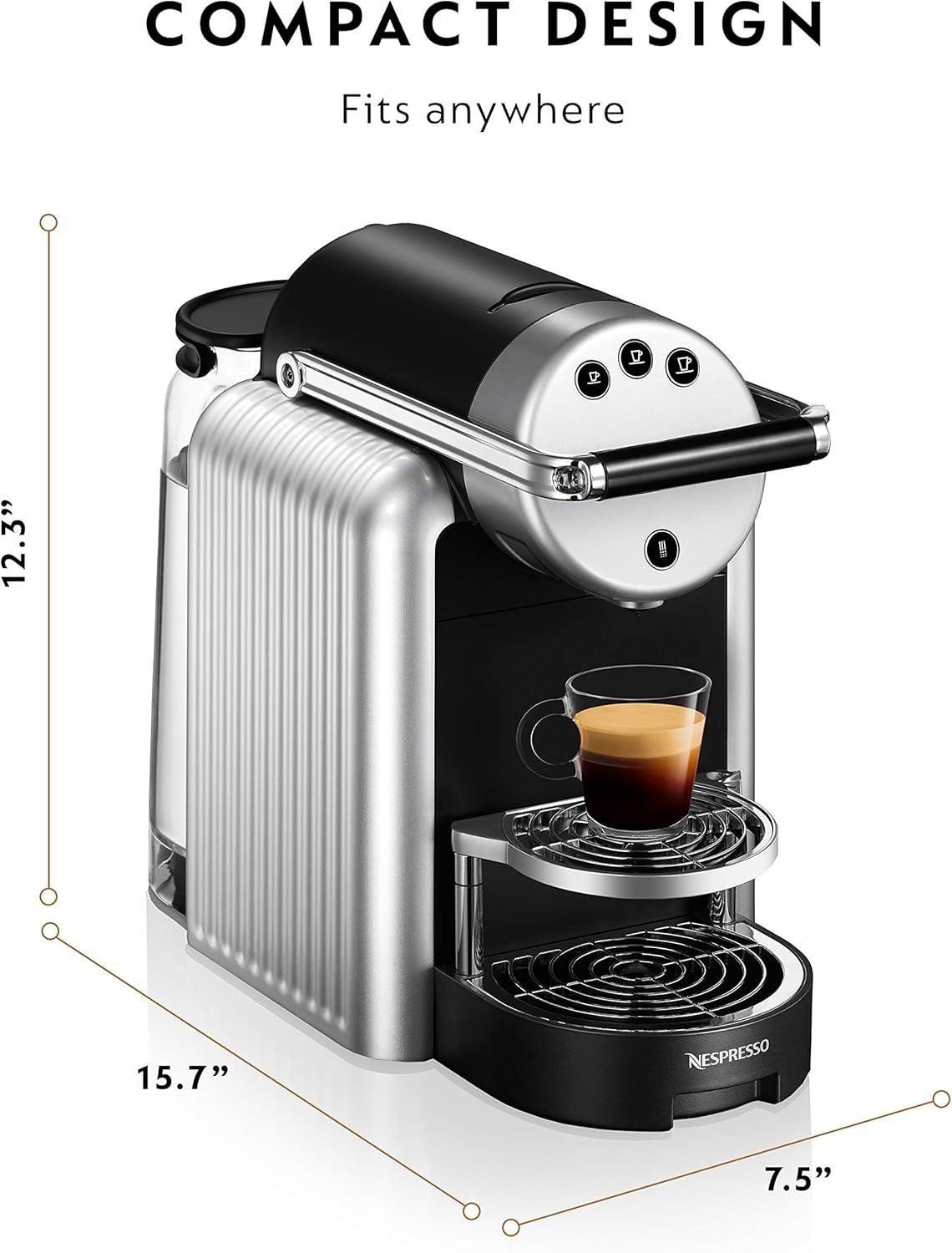 imageNespresso Professional Coffee Maker Starter Bundle Zenius Professional Coffee Machine Presentation Box CapsulesSilver
