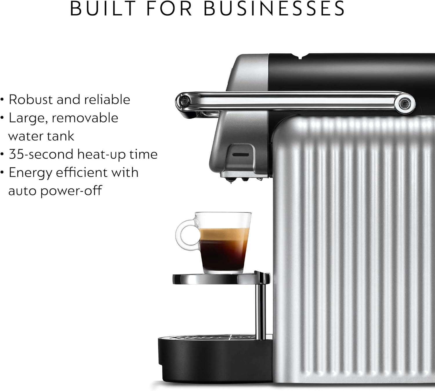 imageNespresso Professional Coffee Maker Starter Bundle Zenius Professional Coffee Machine Presentation Box CapsulesSilver