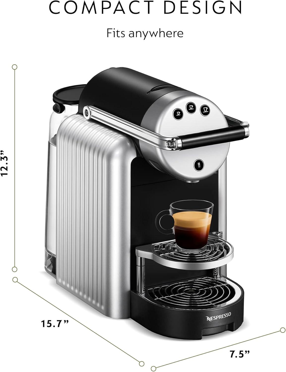 imageNespresso Professional Coffee Maker Starter Bundle Zenius Professional Coffee Machine Presentation Box CapsulesSilver