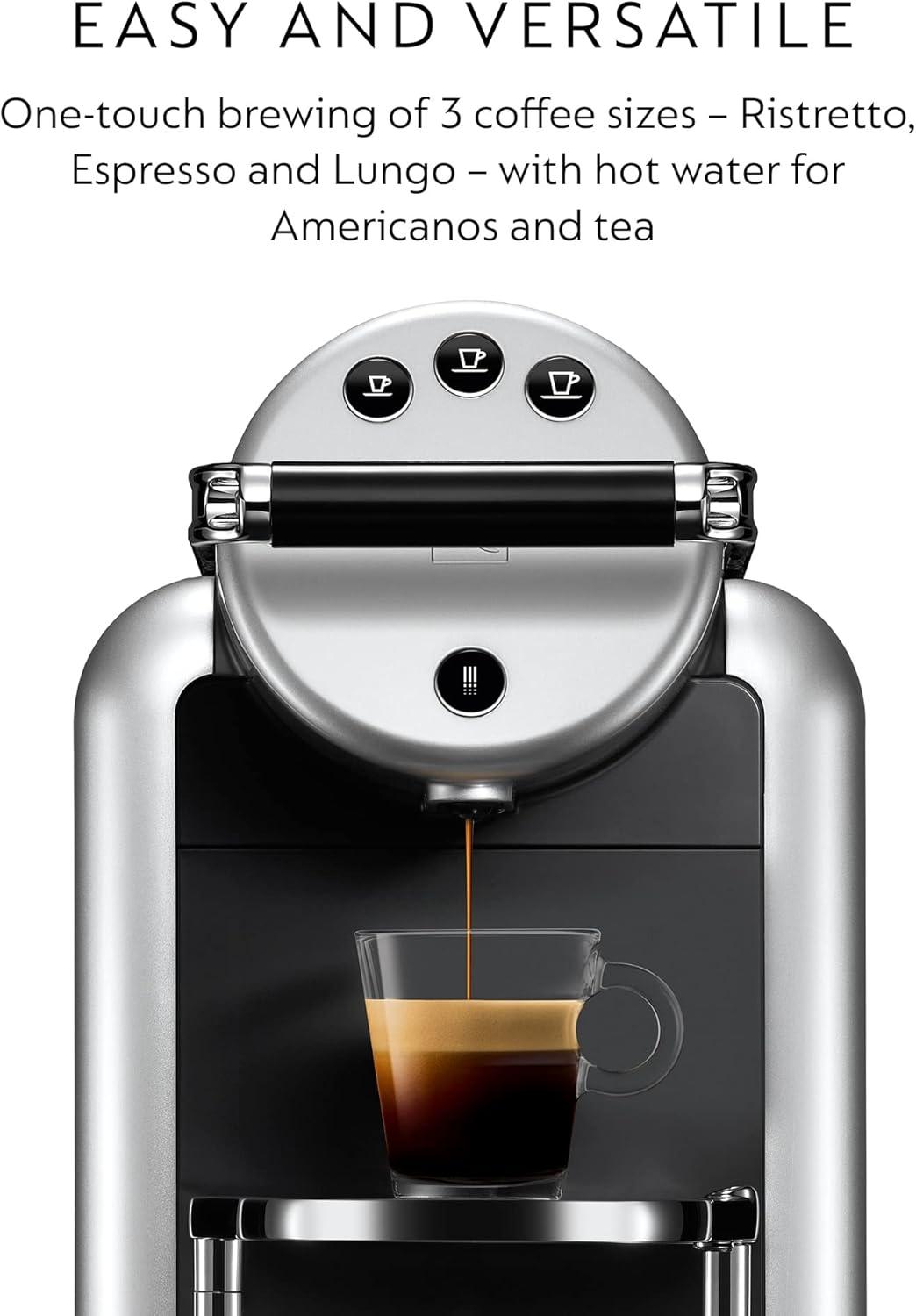 imageNespresso Professional Coffee Maker Starter Bundle Zenius Professional Coffee Machine Presentation Box CapsulesSilver