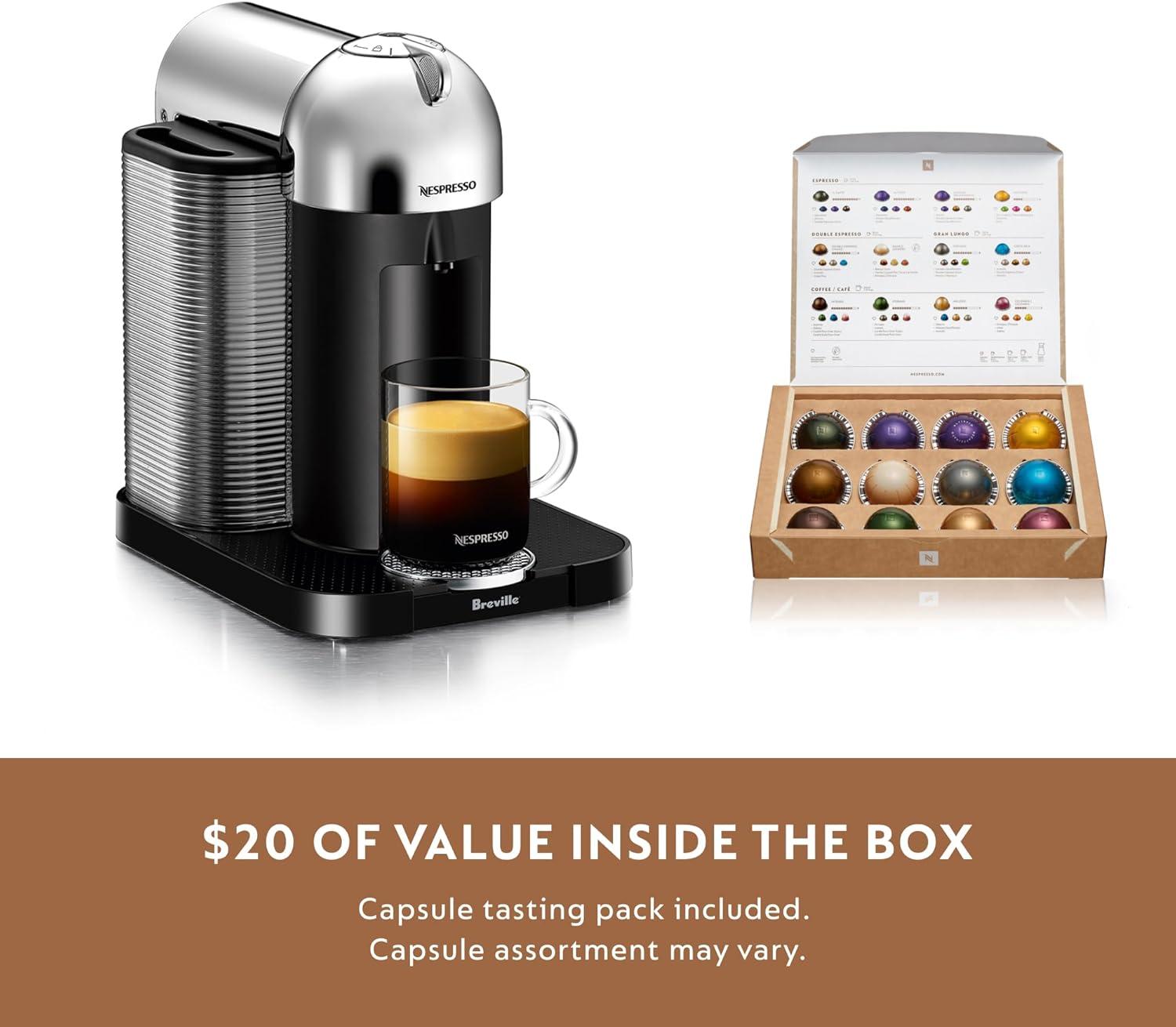 imageNespresso Vertuo Coffee and Espresso Maker by Breville Matte BlackChrome