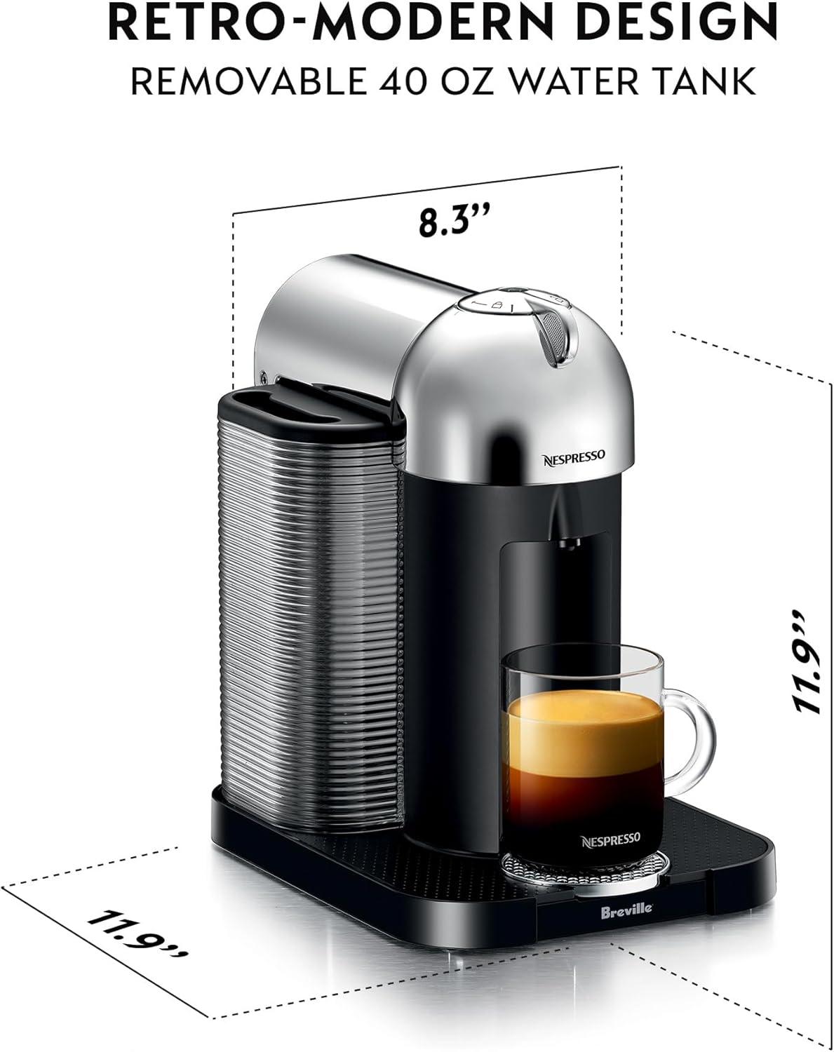 imageNespresso Vertuo Coffee and Espresso Maker by Breville Matte BlackChrome