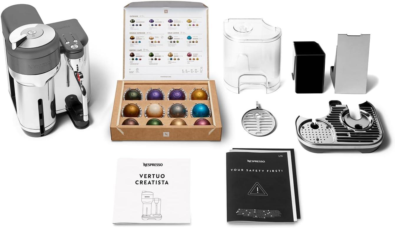 imageNespresso Vertuo Creatista Coffee and Espresso Maker by Breville Brushed Stainless SteelBlack Stainless Steel