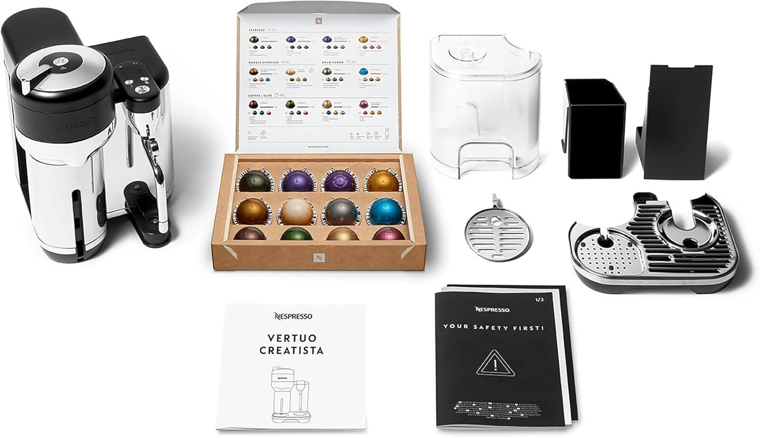 imageNespresso Vertuo Creatista Coffee and Espresso Maker by Breville Brushed Stainless SteelBlack Truffle