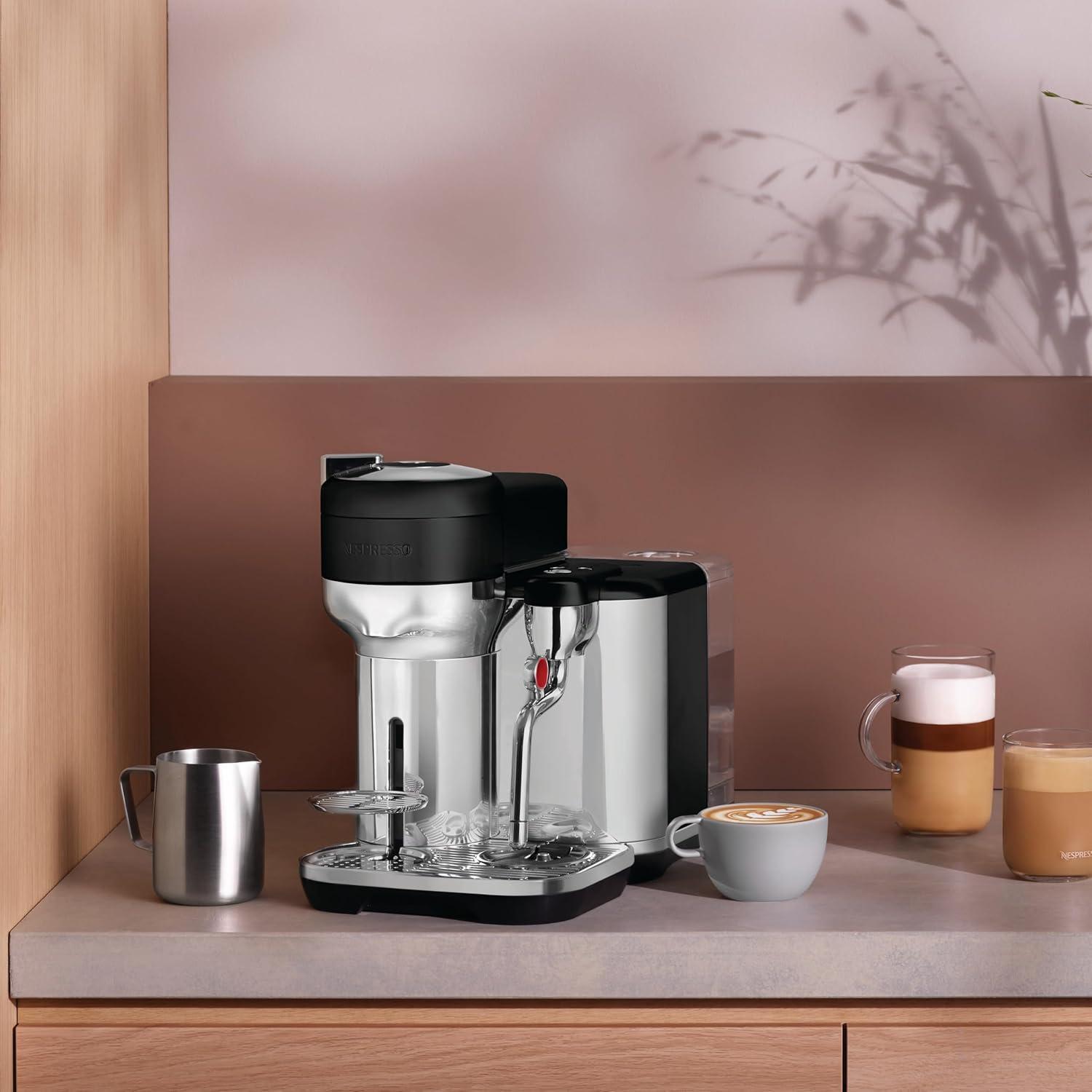 imageNespresso Vertuo Creatista Coffee and Espresso Maker by Breville Brushed Stainless SteelBlack Truffle