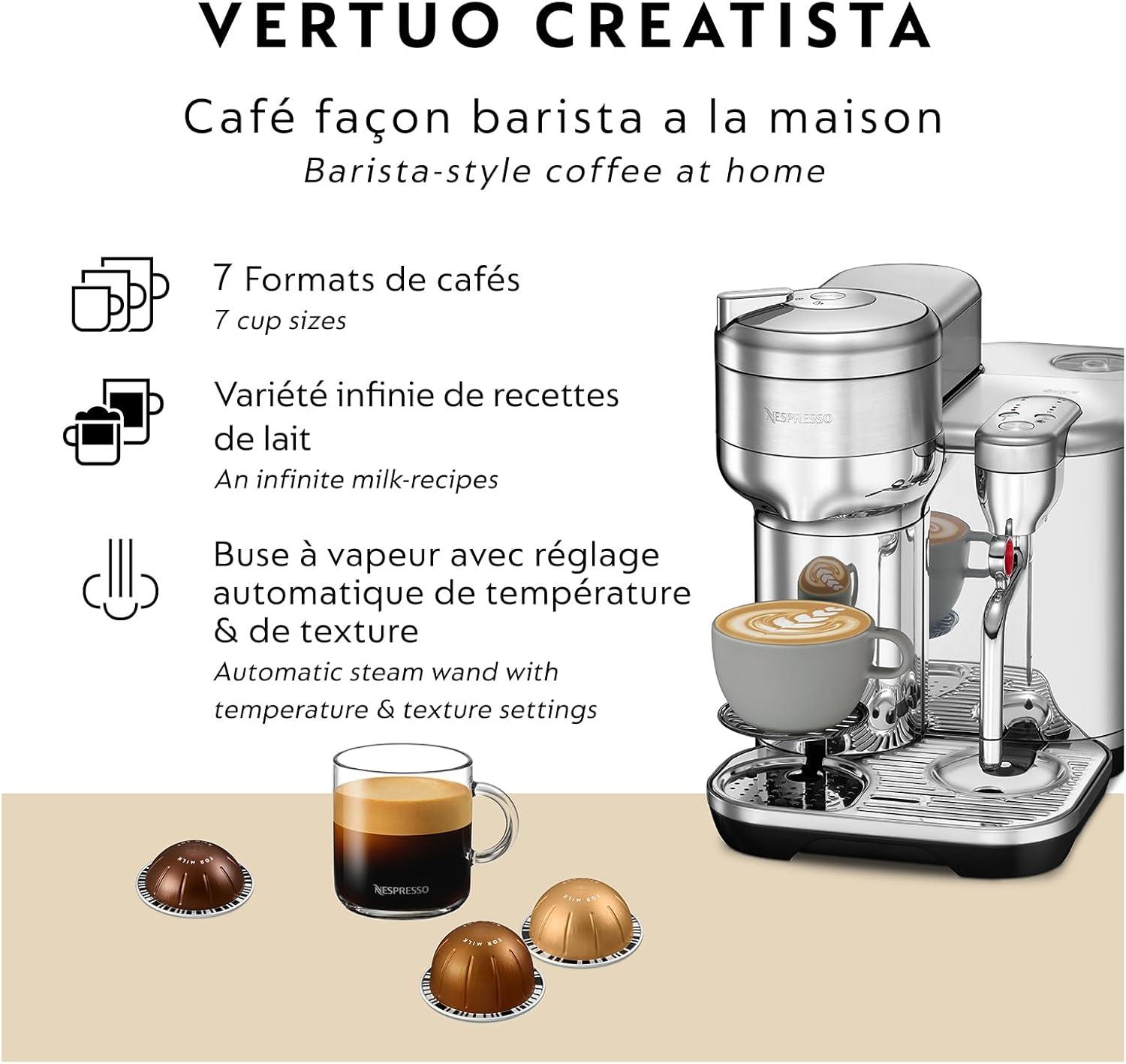 imageNespresso Vertuo Creatista Coffee and Espresso Maker by Breville Brushed Stainless SteelBrushed Stainless Steel