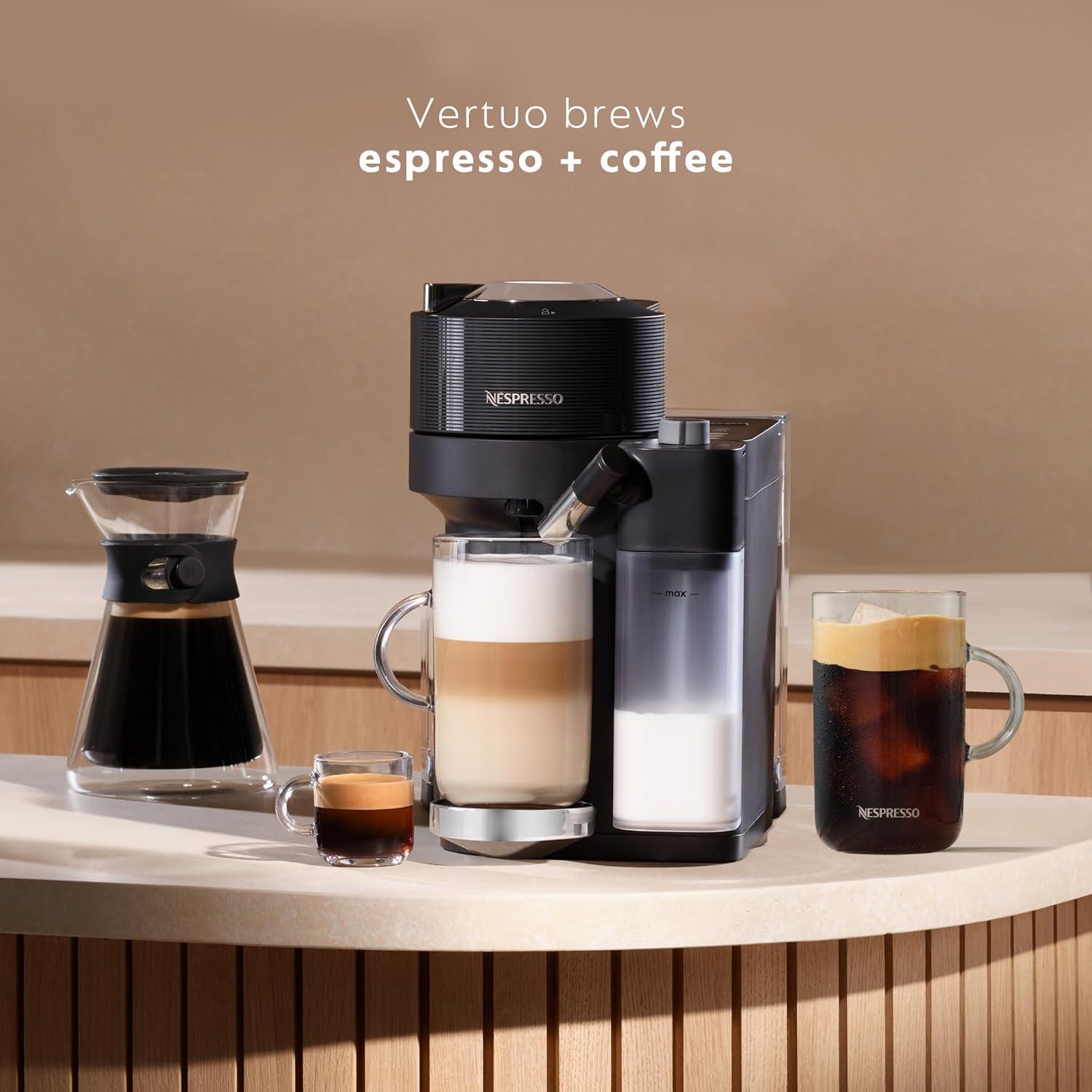 imageNespresso Vertuo Lattissima Coffee ampamp Espresso Maker by DeLonghi Matte White and GlossyBlack