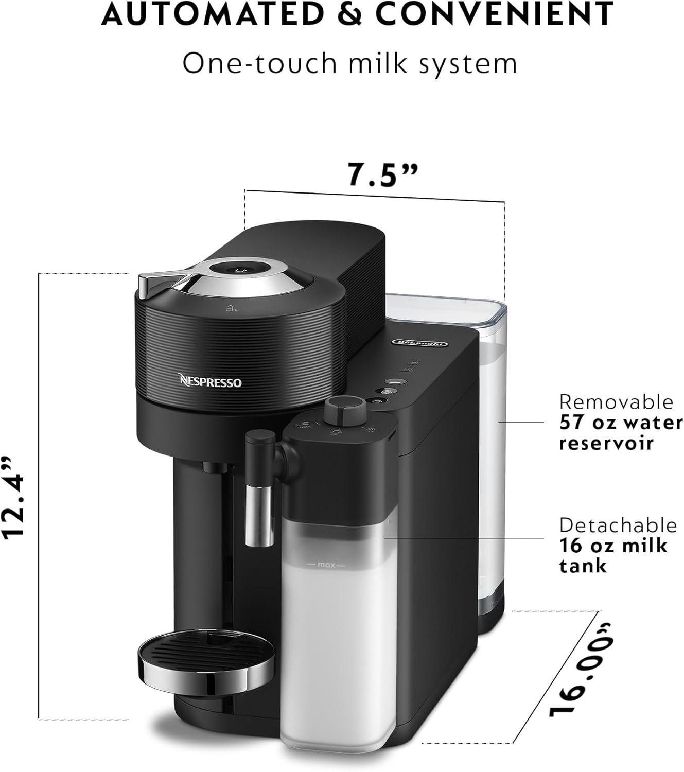 imageNespresso Vertuo Lattissima Coffee ampamp Espresso Maker by DeLonghi Matte White and GlossyBlack