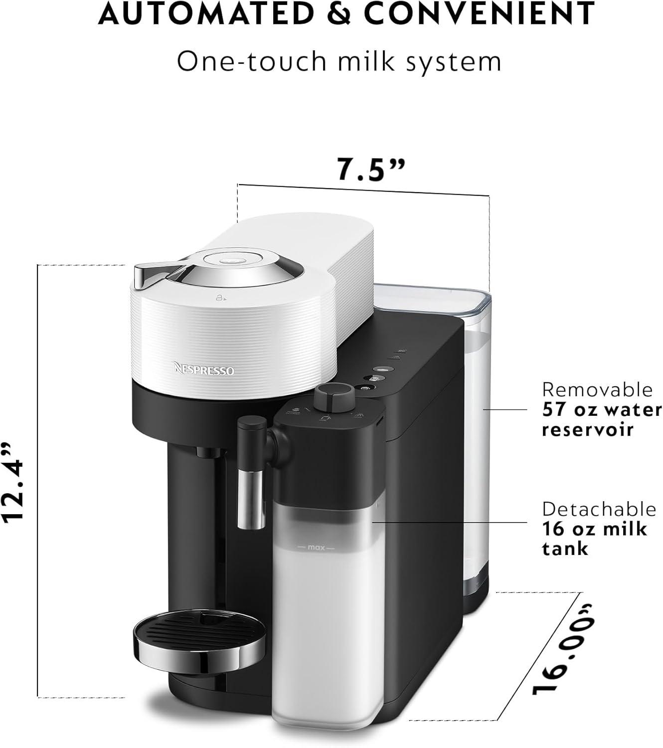 imageNespresso Vertuo Lattissima Coffee ampamp Espresso Maker by DeLonghi Matte White and GlossyWhite