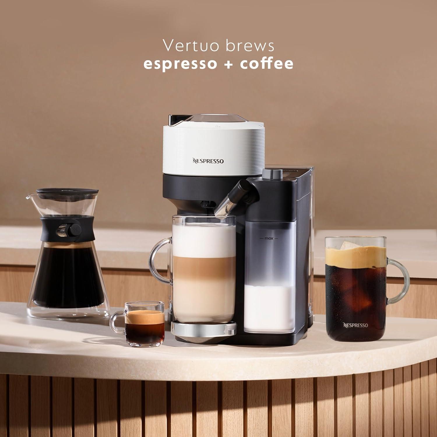imageNespresso Vertuo Lattissima Coffee ampamp Espresso Maker by DeLonghi Matte White and GlossyWhite