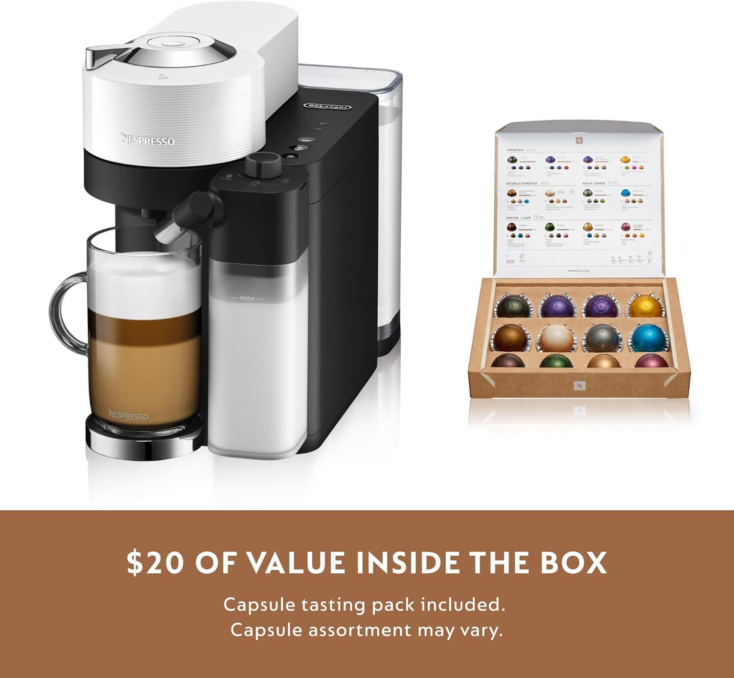 imageNespresso Vertuo Lattissima Coffee ampamp Espresso Maker by DeLonghi Matte White and GlossyWhite