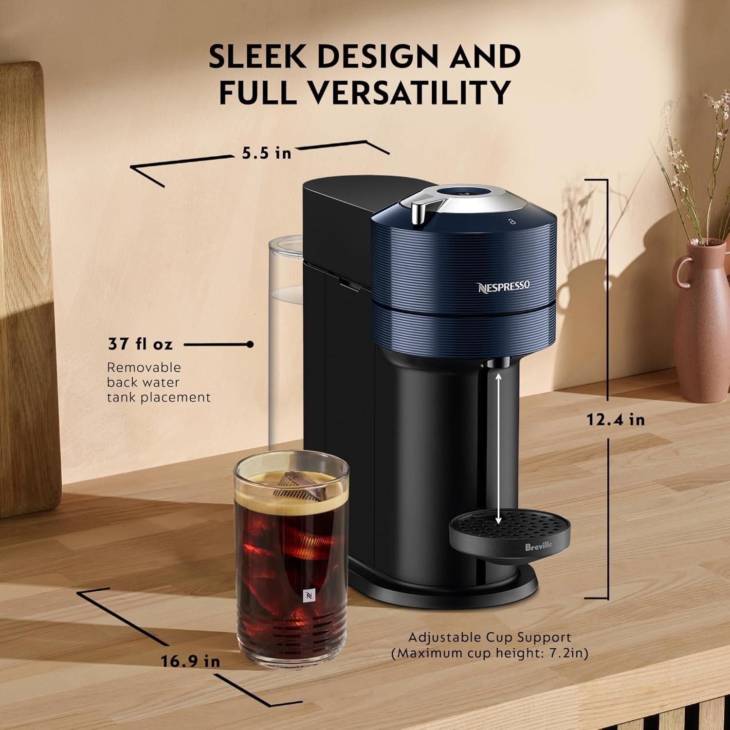 imageNespresso Vertuo Next Coffee and Espresso Machine by Breville with Milk Frother 11 liters CherryNavy