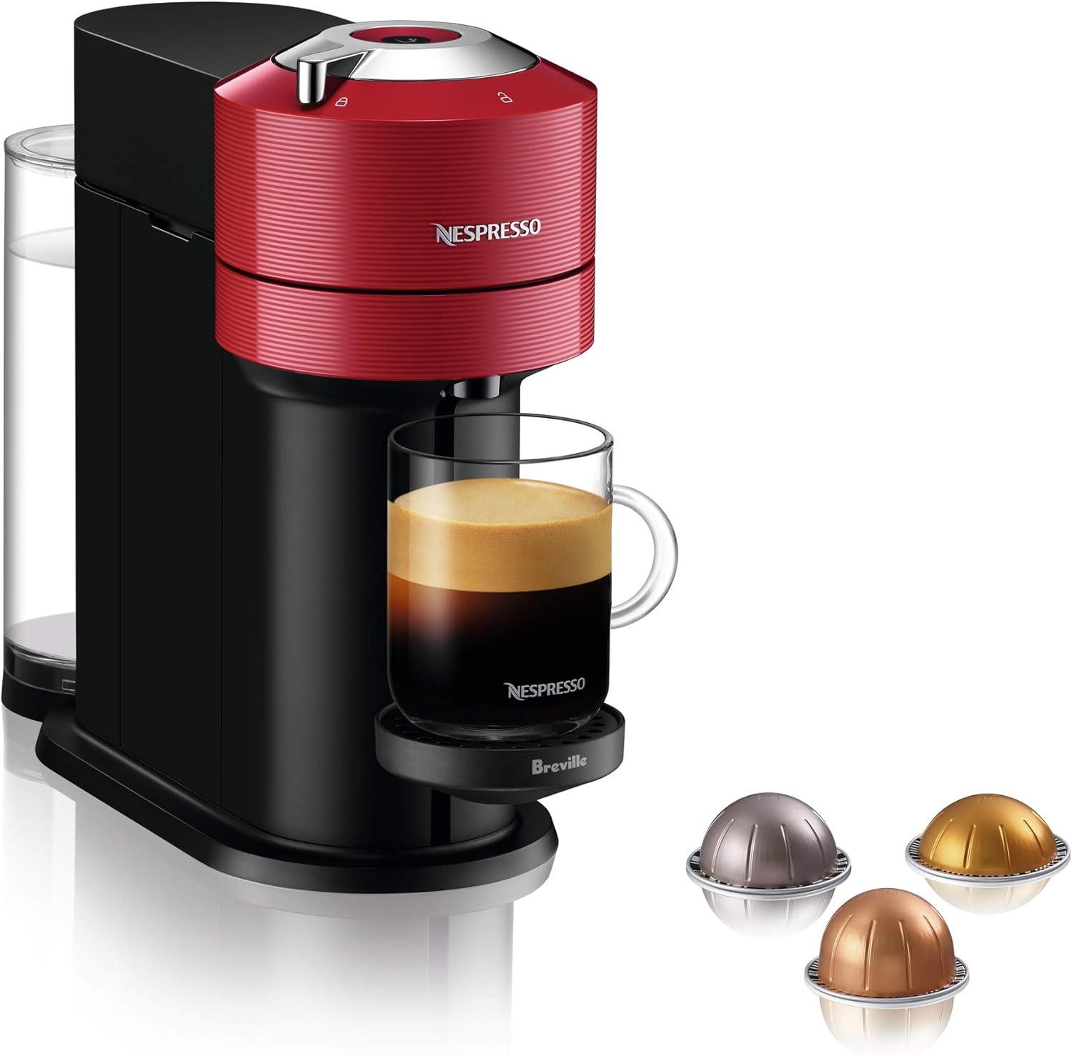 imageNespresso Vertuo Next Coffee and Espresso Machine by Breville with Milk Frother 11 liters CherryRed