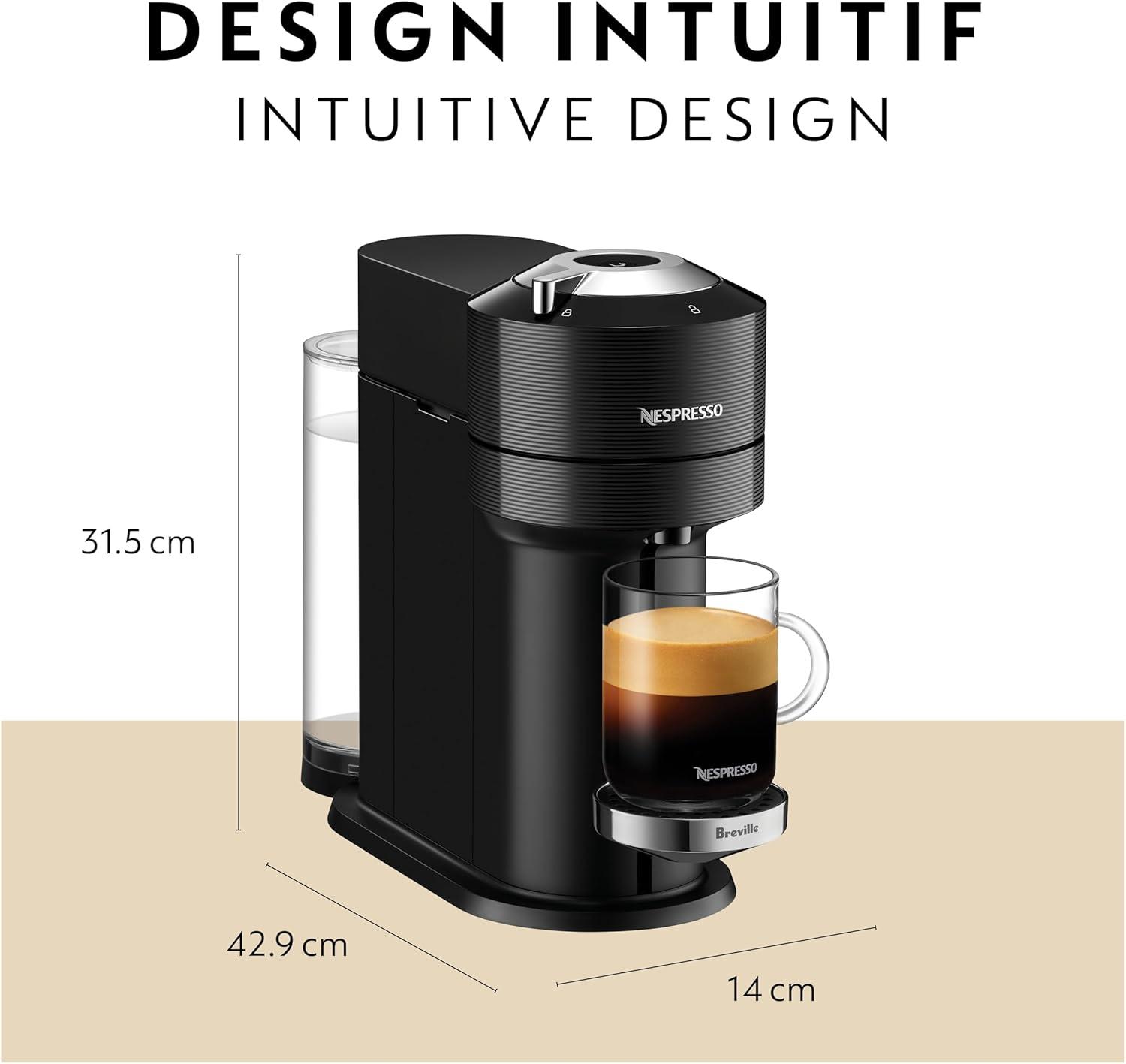 imageNespresso Vertuo Next Premium Coffee and Espresso Maker by Breville with Aeroccino Milk FrotherBlack
