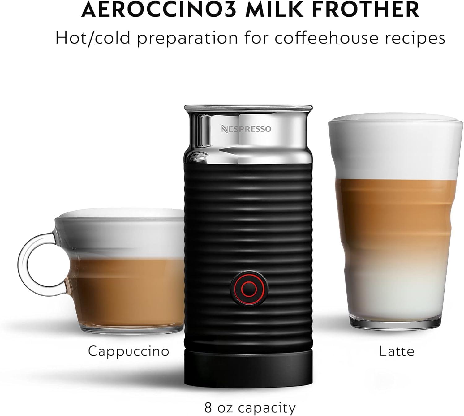 imageNespresso Vertuo Next Premium Coffee and Espresso Maker by Breville with Aeroccino Milk FrotherBlack Matte
