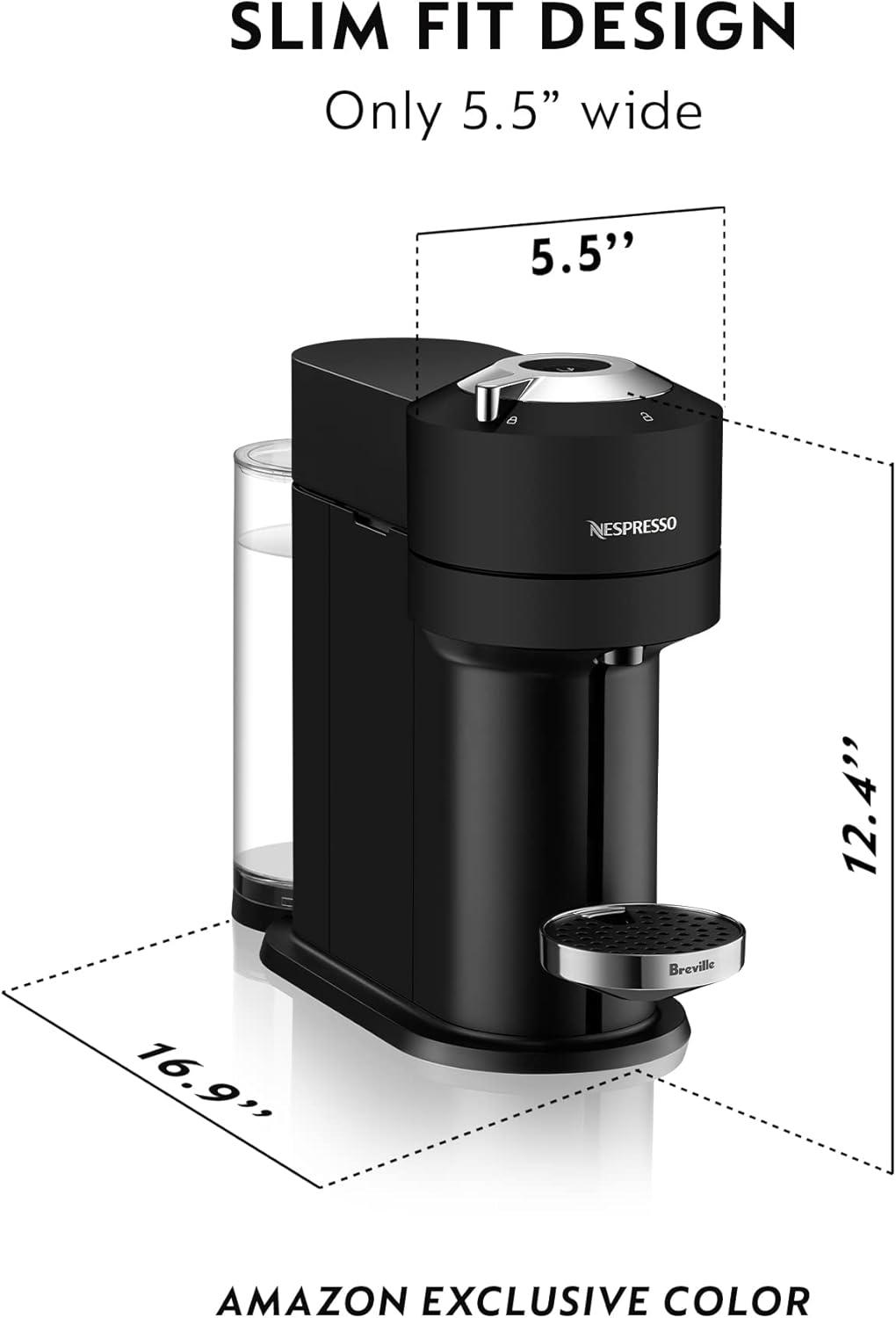 imageNespresso Vertuo Next Premium Coffee and Espresso Maker by Breville with Aeroccino Milk FrotherBlack Matte