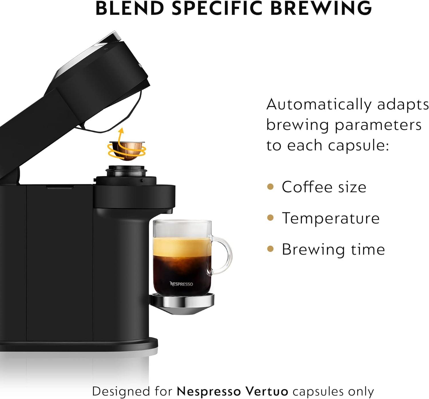 imageNespresso Vertuo Next Premium Coffee and Espresso Maker by Breville with Aeroccino Milk FrotherBlack Matte