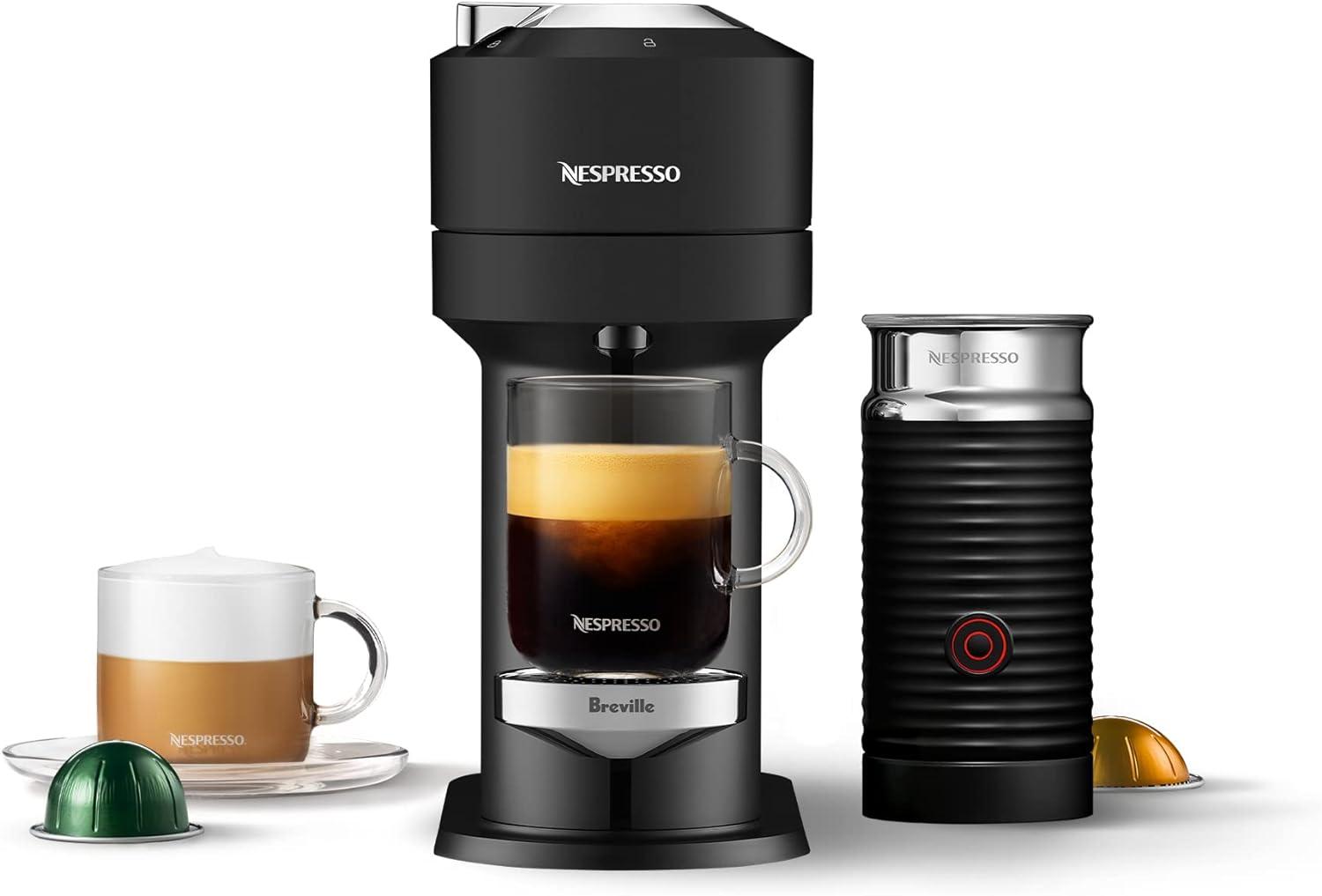 imageNespresso Vertuo Next Premium Coffee and Espresso Maker by Breville with Aeroccino Milk FrotherBlack Matte