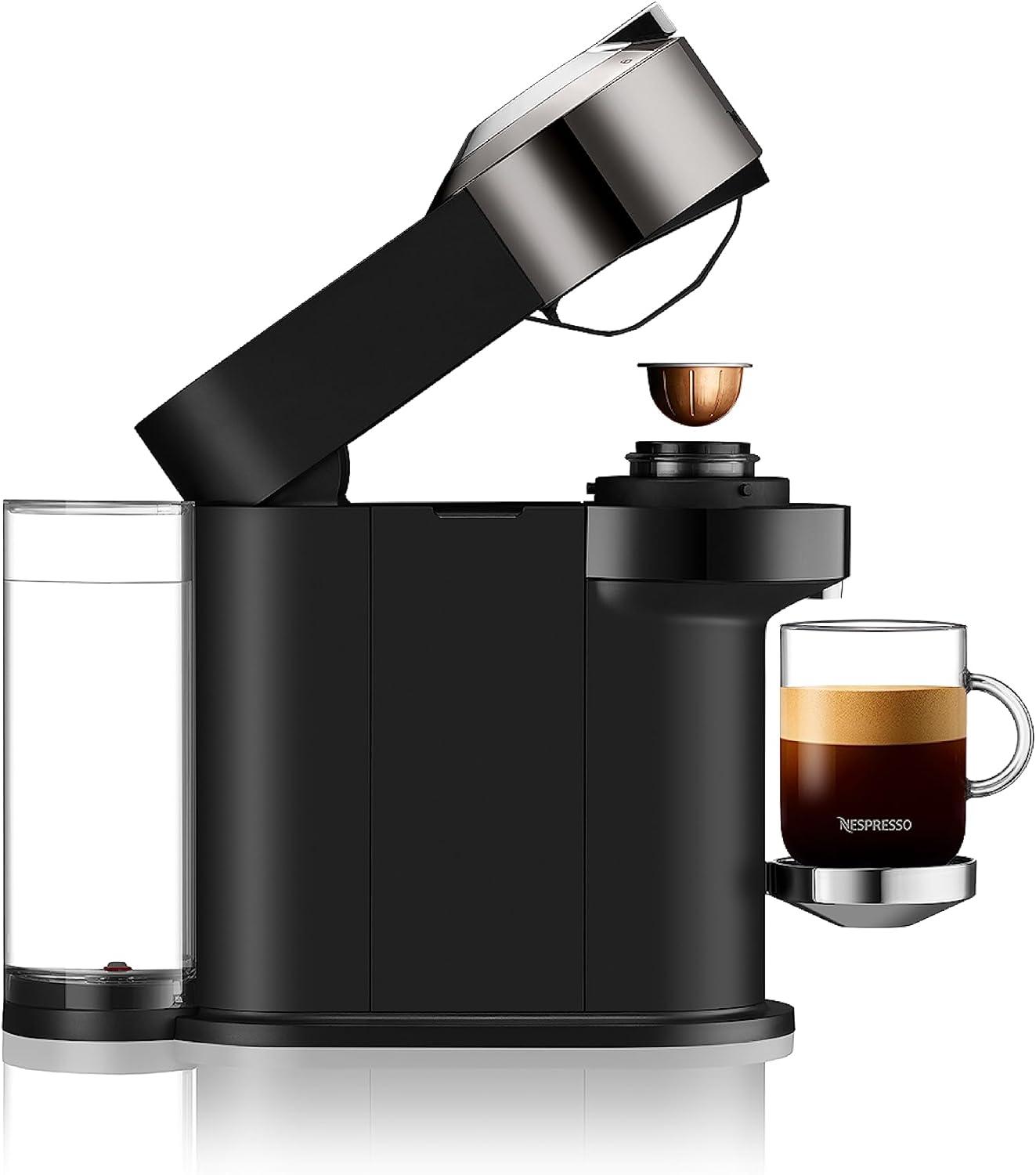 imageNespresso Vertuo Next Premium Coffee and Espresso Maker by Breville with Aeroccino Milk FrotherChrome