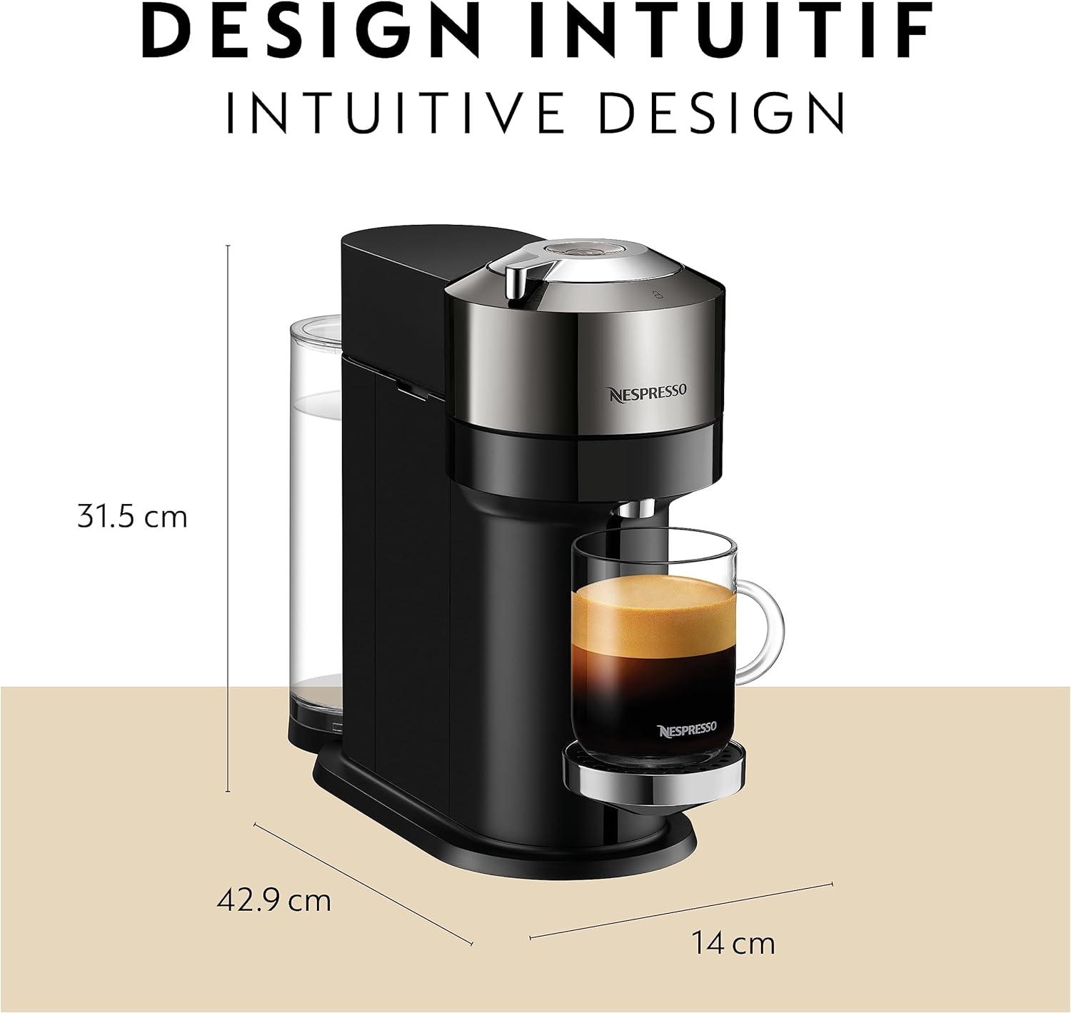 imageNespresso Vertuo Next Premium Coffee and Espresso Maker by Breville with Aeroccino Milk FrotherChrome