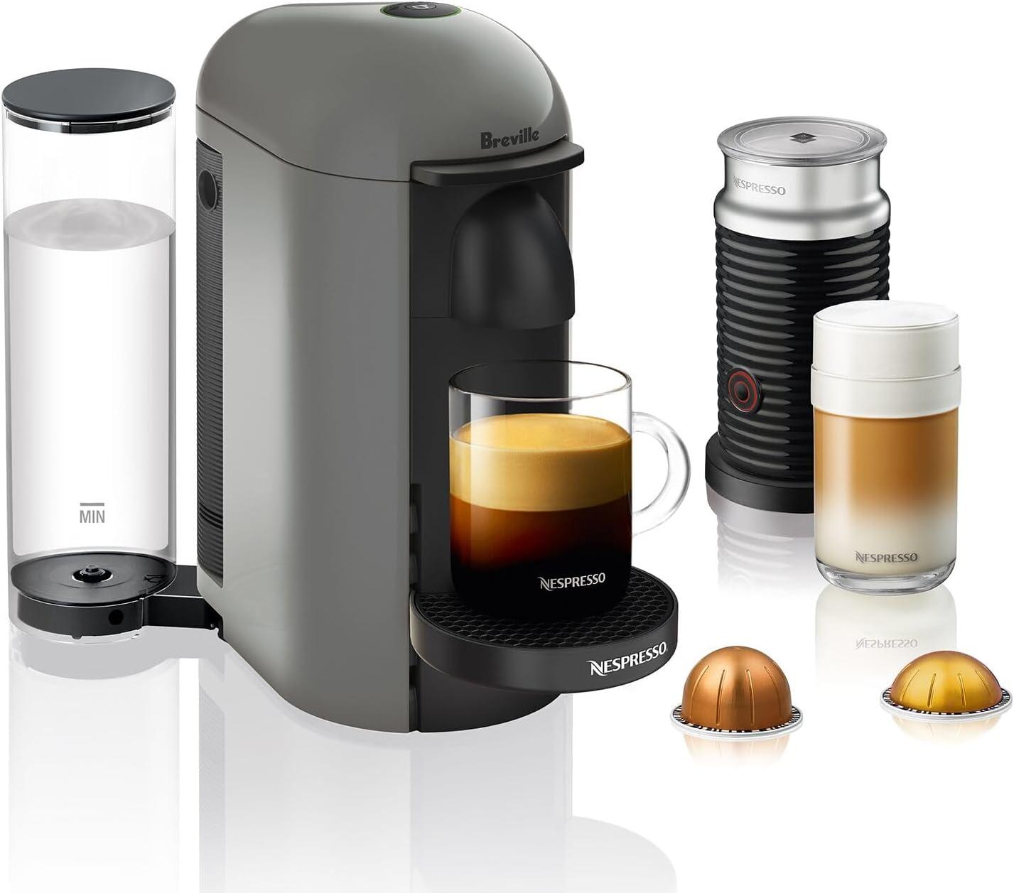 imageNespresso Vertuo Plus Deluxe Coffee and Espresso Maker by Breville Titan with Aeroccino Milk FrotherSilver