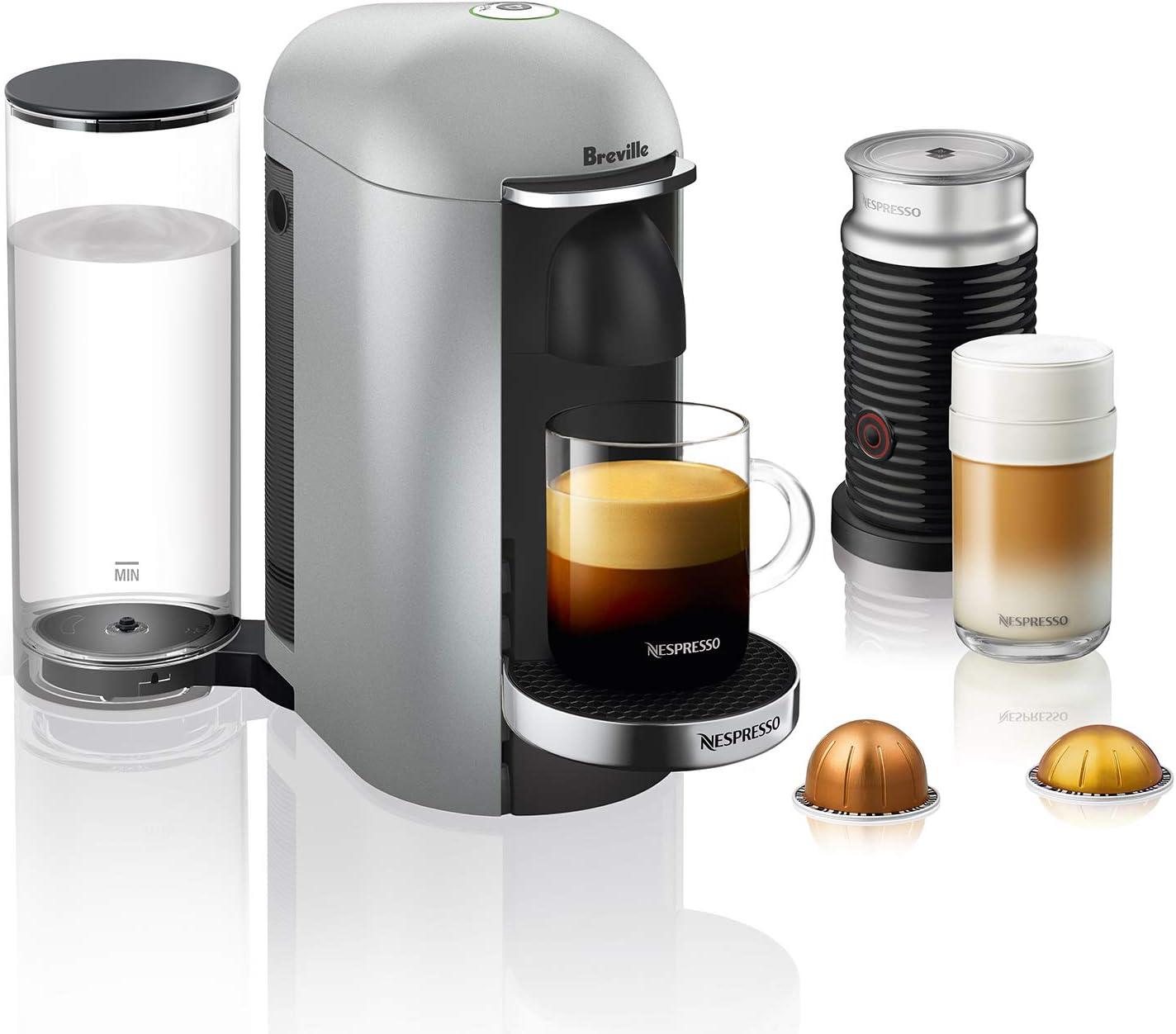 imageNespresso Vertuo Plus Deluxe Coffee and Espresso Maker by Breville Titan with Aeroccino Milk FrotherSilver