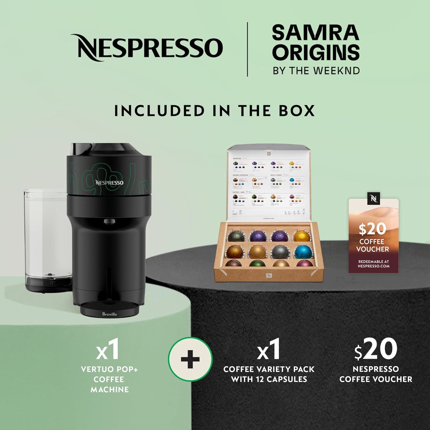 imageNespresso Vertuo Pop Coffee and Espresso Maker by Breville Samra Origins by The Weeknd Metad GreenBlackGreen