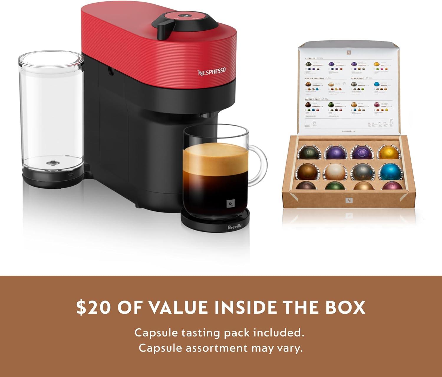 imageNespresso Vertuo Pop Coffee and Espresso Maker by Breville Samra Origins by The Weeknd Vertuo Metad Green Machine and Nespresso Aeroccino3 milk frotherSpicy Red