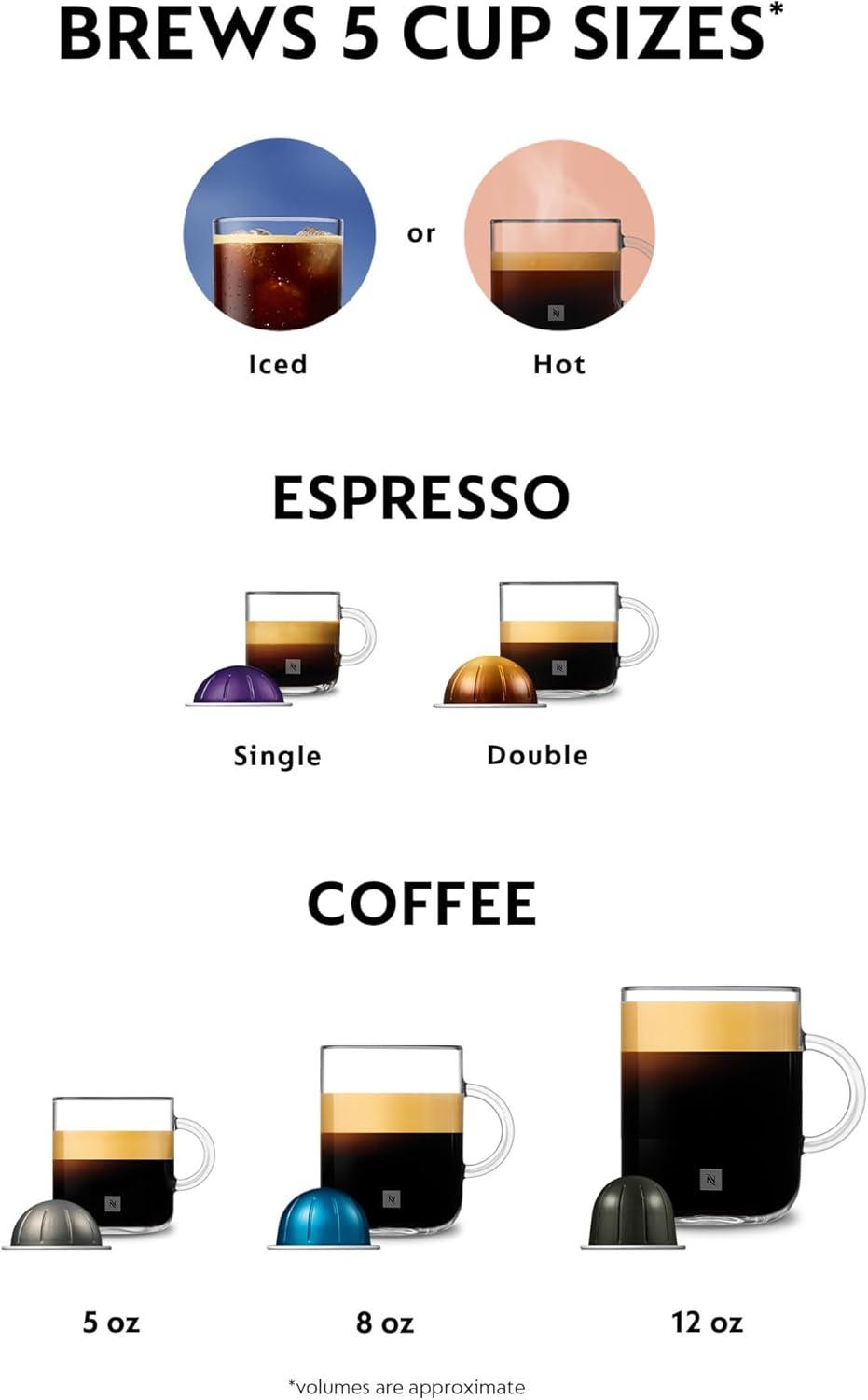 imageNespresso Vertuo Pop Coffee and Espresso Maker by Breville Samra Origins by The Weeknd with Togetherness Blend Double Espresso Light Roast 20Count Coffee Pods