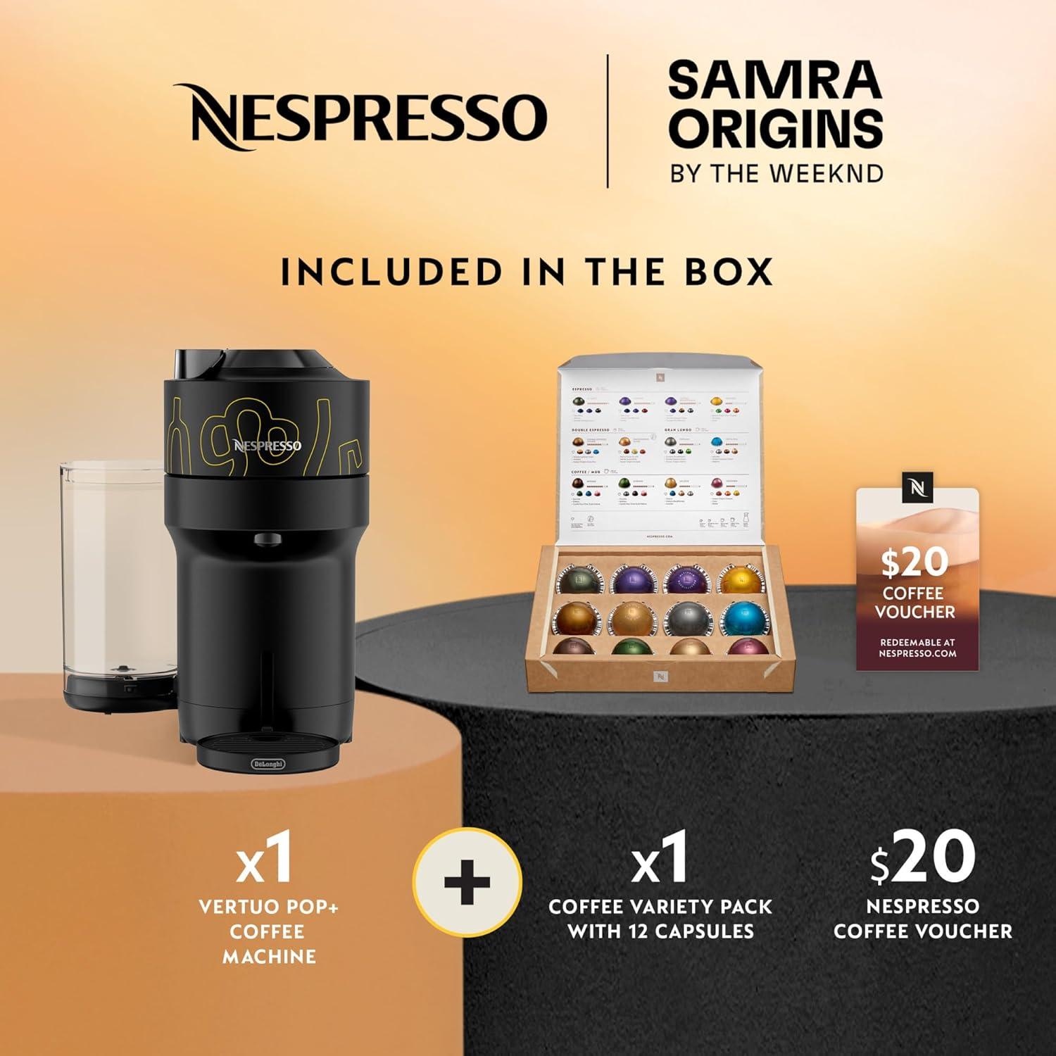 imageNespresso Vertuo Pop Coffee and Espresso Maker by DeLonghi Samra Origins by The Weeknd Vertuo Buna YellowBuna Yellow