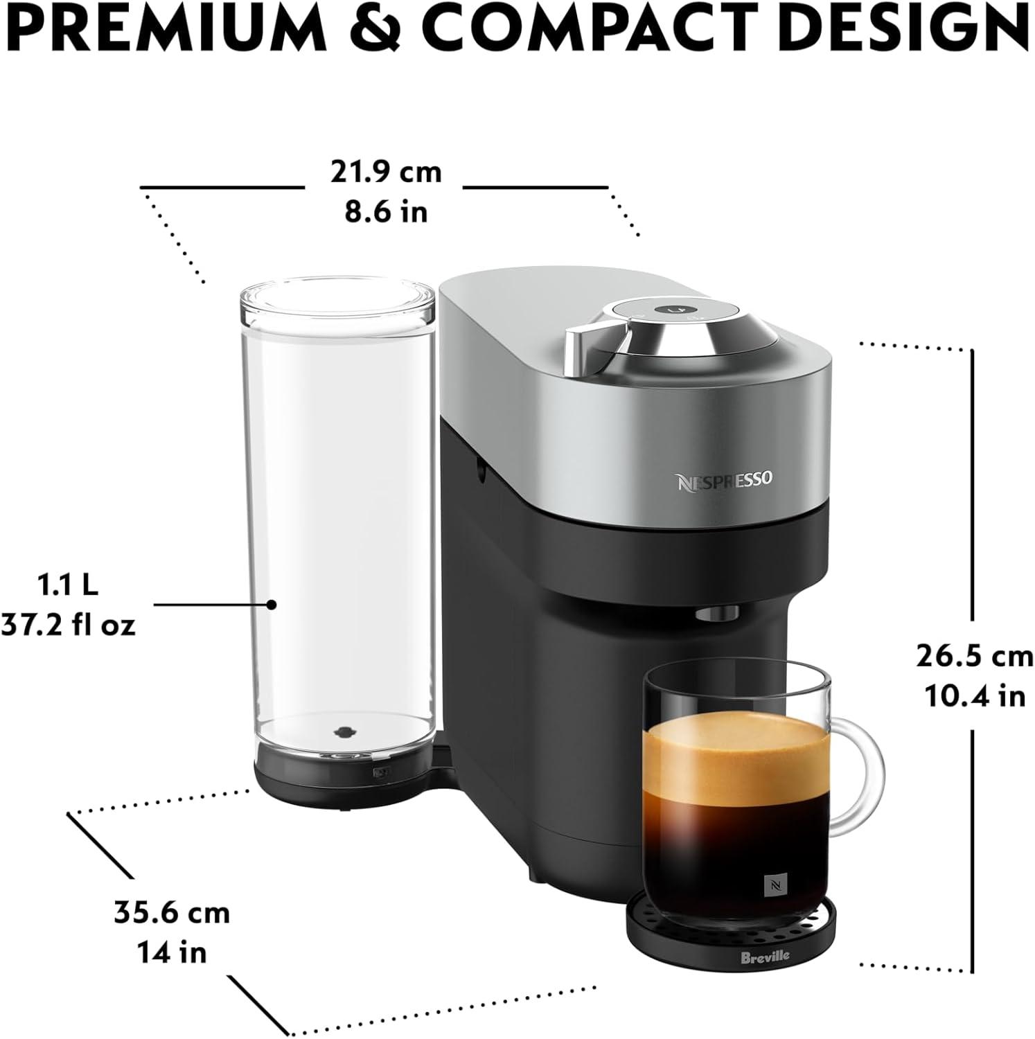 imageNespresso Vertuo Pop Deluxe Coffee and Espresso Maker by Breville with Milk Frother 1500 watts TitanTitan