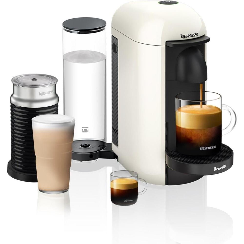 imageBreville Nespresso VertuoPlus Coffee and Espresso Machine with Aeroccino White