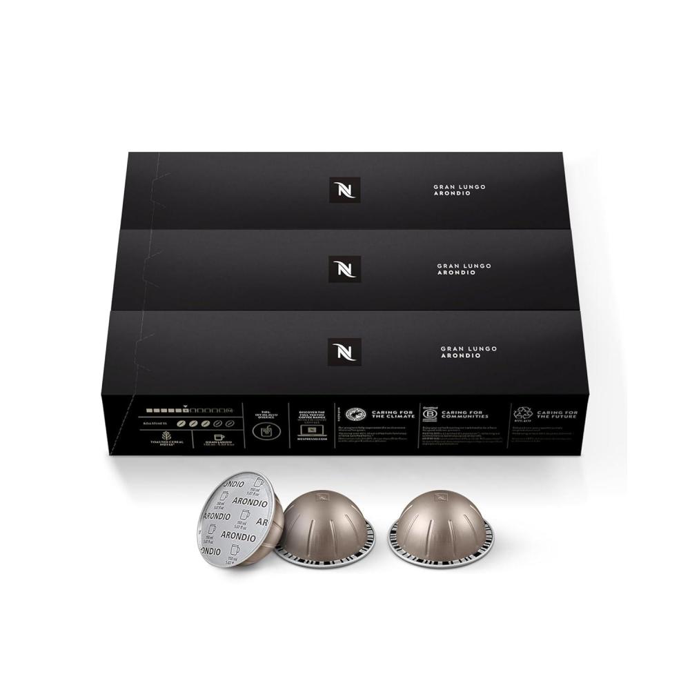 imageNespresso Capsules Vertuo Arondio Gran Lungo Americano Medium Roast Coffee 30 Count Coffee Pods Brews 50ozMedium Roast