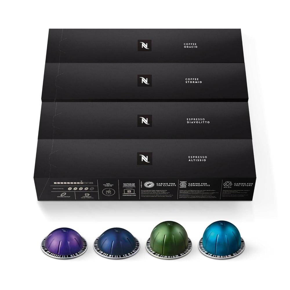 imageNespresso Capsules Vertuo Dark Assortment Variety Pack Dark Roast Coffee ampamp Espresso 40Count Coffee ampamp Espresso Pods Brews 78 oz and 135ozIntense Variety Pack