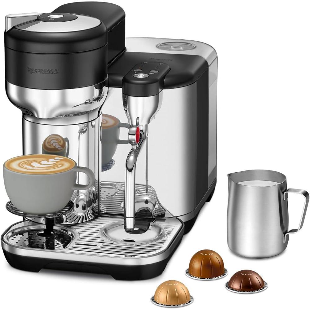 imageNespresso Vertuo Creatista Coffee and Espresso Maker by Breville Brushed Stainless SteelBlack Truffle
