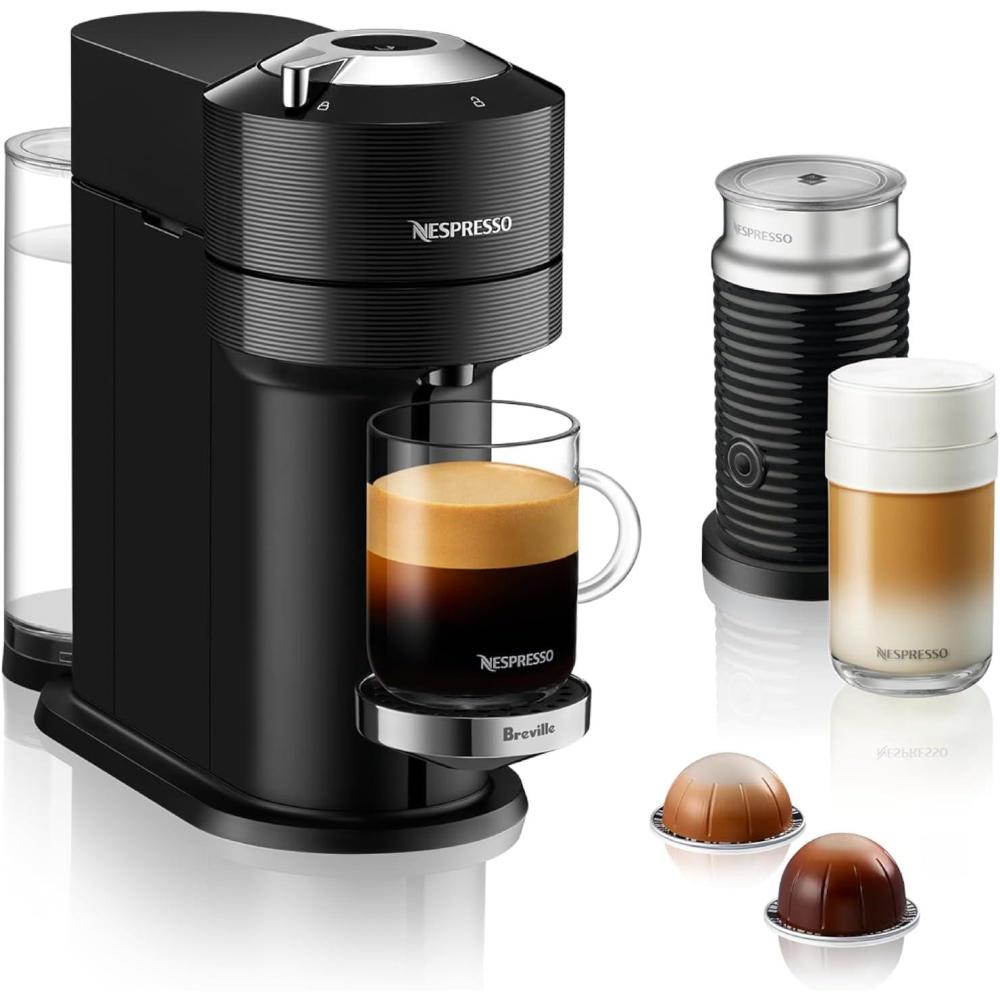 imageNespresso Vertuo Next Premium Coffee and Espresso Maker by Breville with Aeroccino Milk FrotherBlack