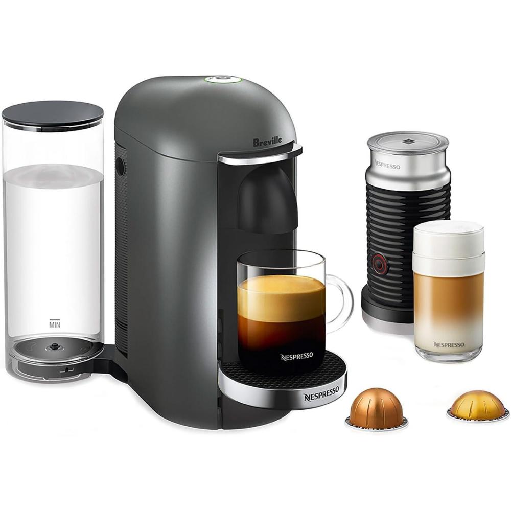 imageNespresso Vertuo Plus Deluxe Coffee and Espresso Maker by Breville Titan with Aeroccino Milk FrotherTitan